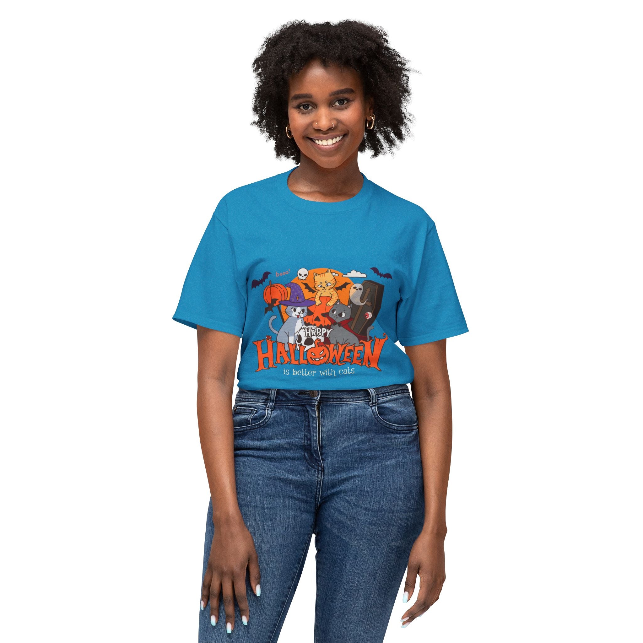 Halloween is Better with Cats | Unisex HD Cotton™ T-shirt