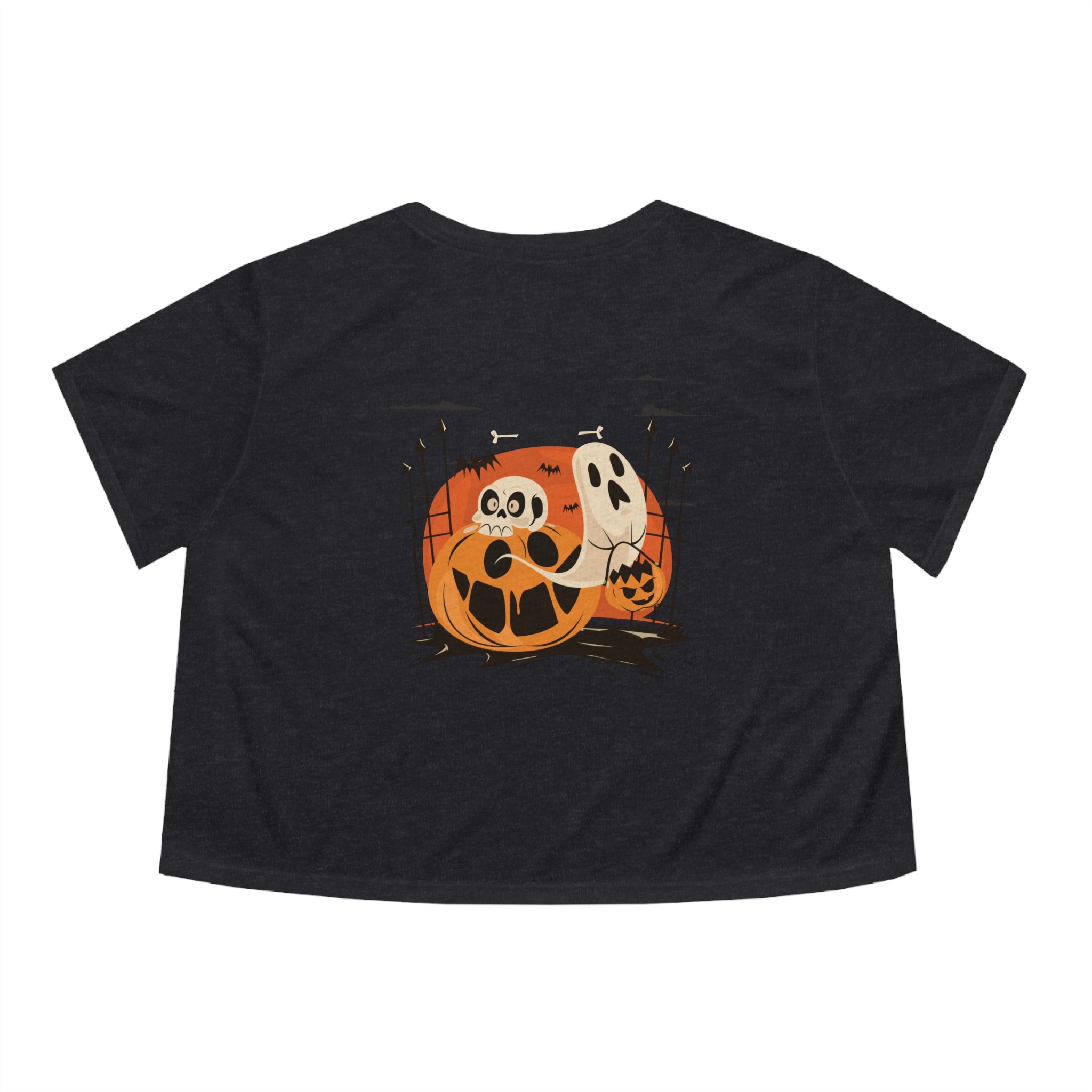 Halloween with Pumpkins | Women's Flowy Cropped Tee