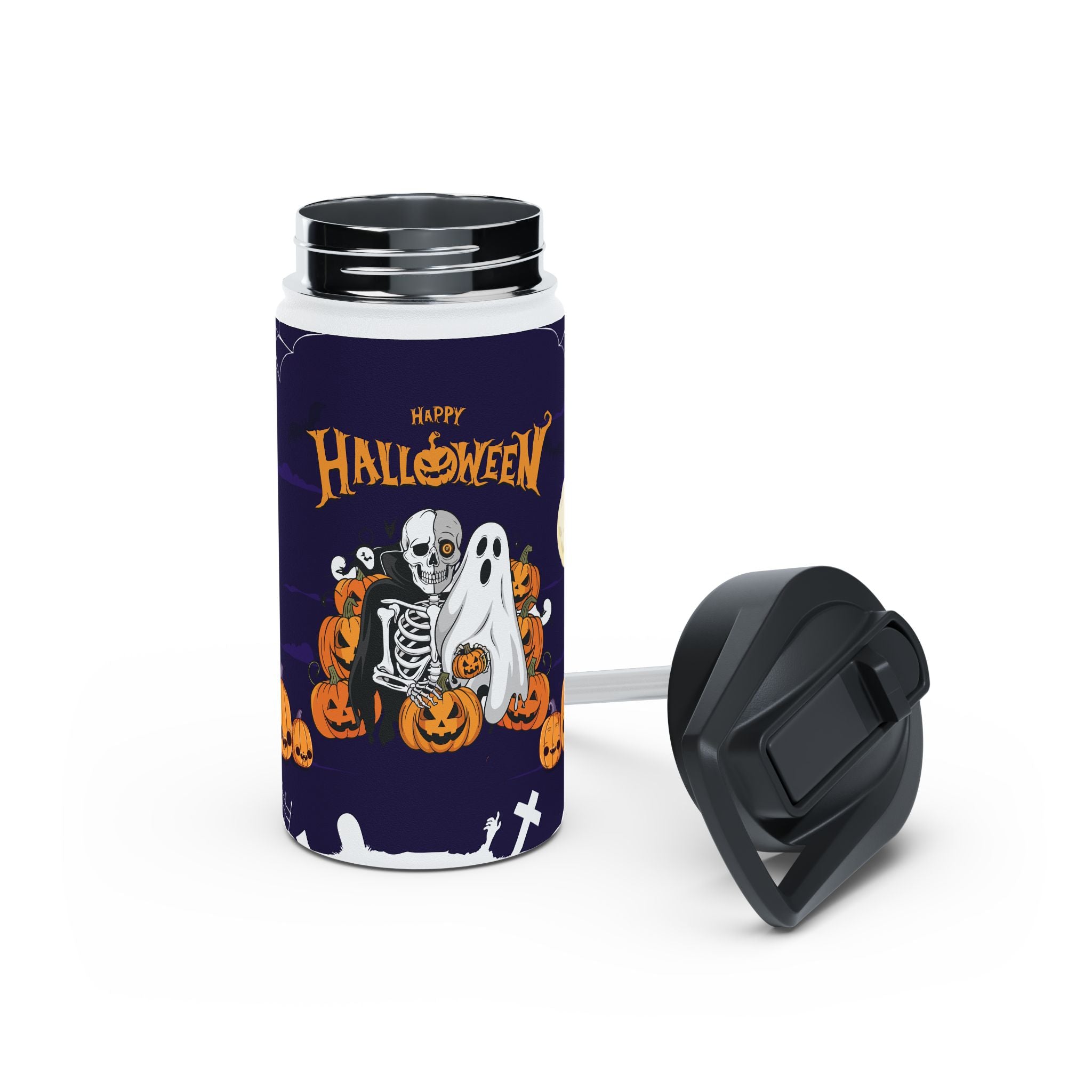 Halloween is Better with Skeleton | Stainless Steel Water Bottle, Standard Lid