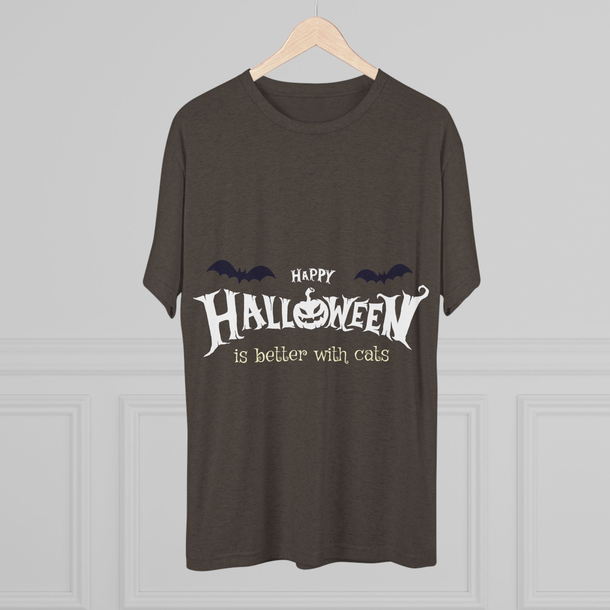 Halloween with Witch's Cats | Unisex Tri-Blend Crew Tee