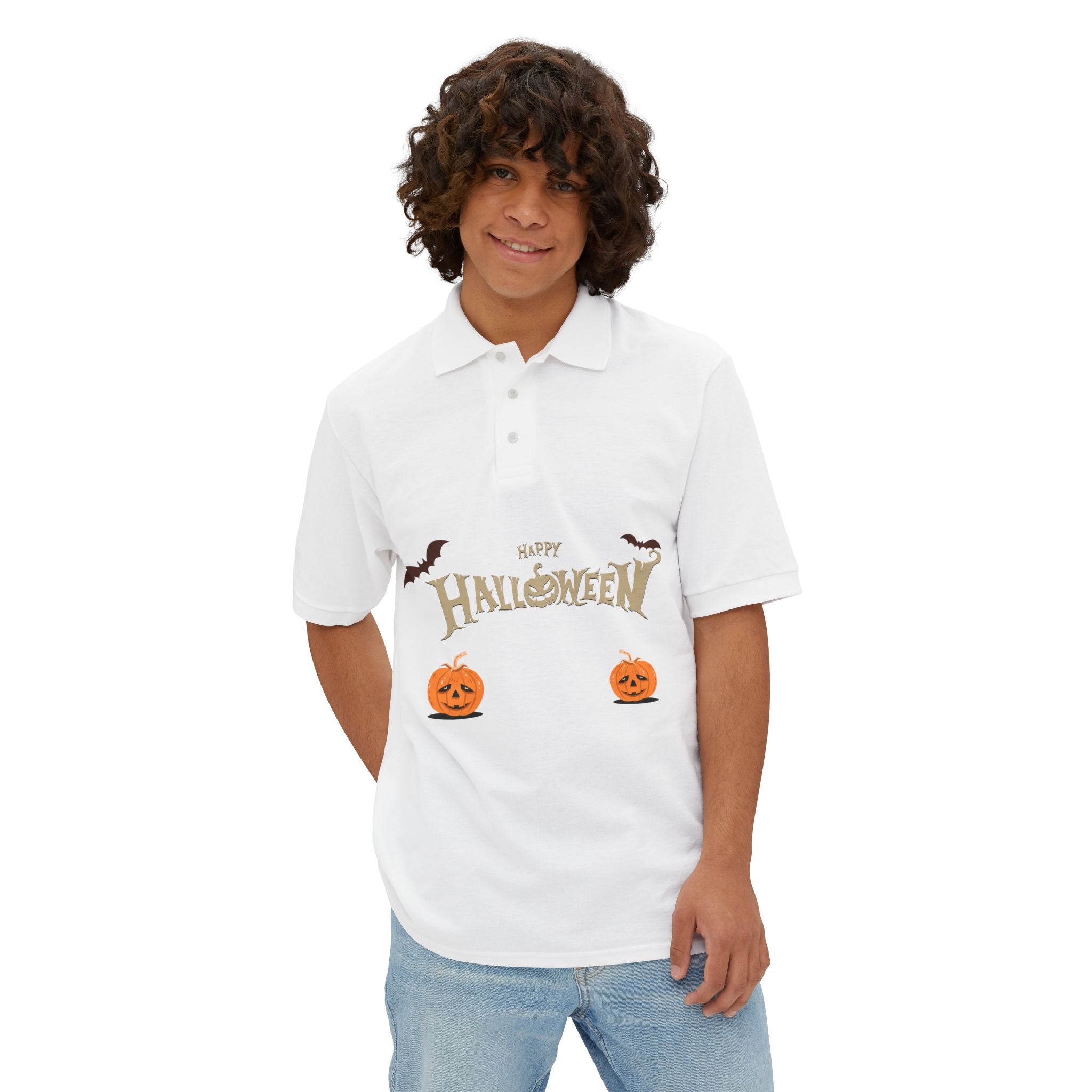Halloween with Pumpkins | Men's Piqué Polo