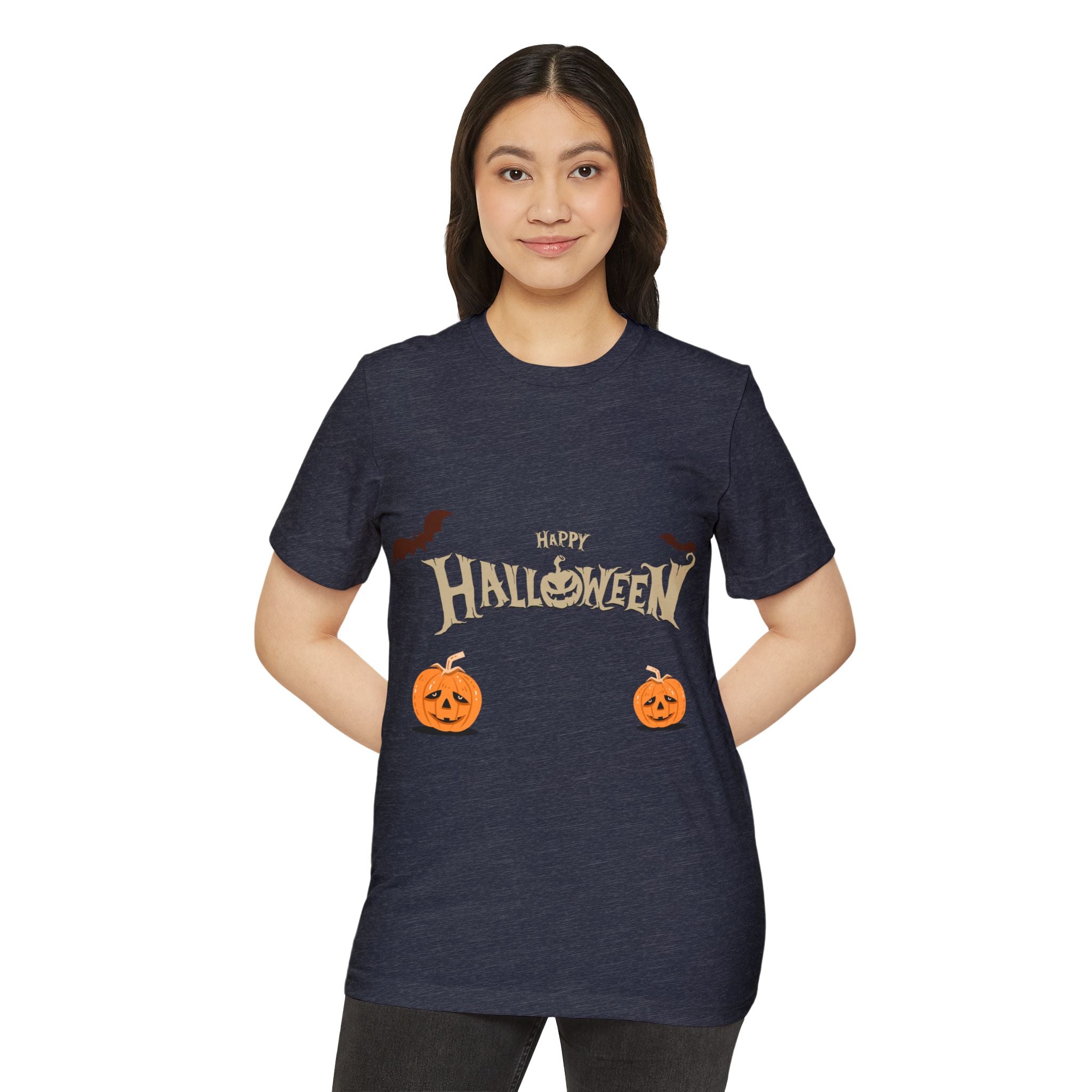 Halloween with Pumpkins | Unisex Recycled Organic T-Shirt