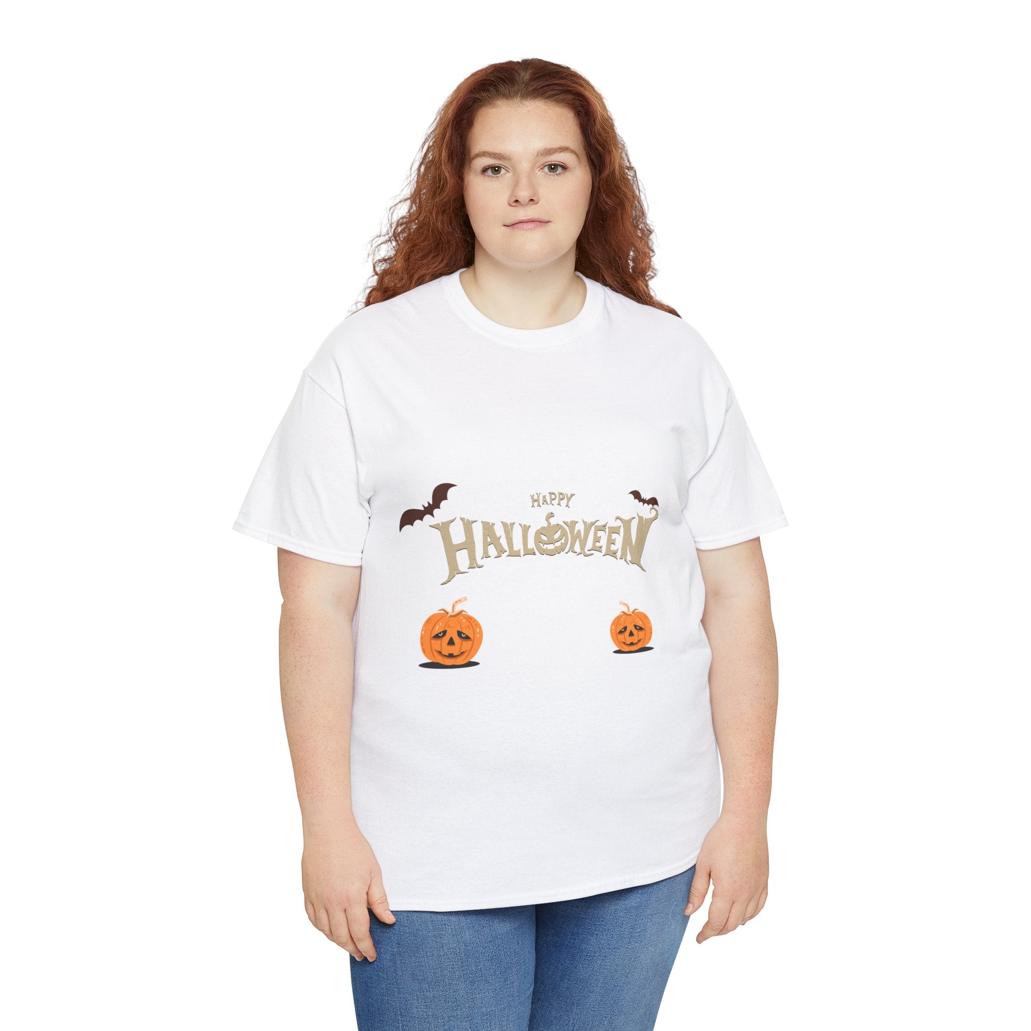 Halloween with Pumpkin | Unisex Heavy Cotton Tee