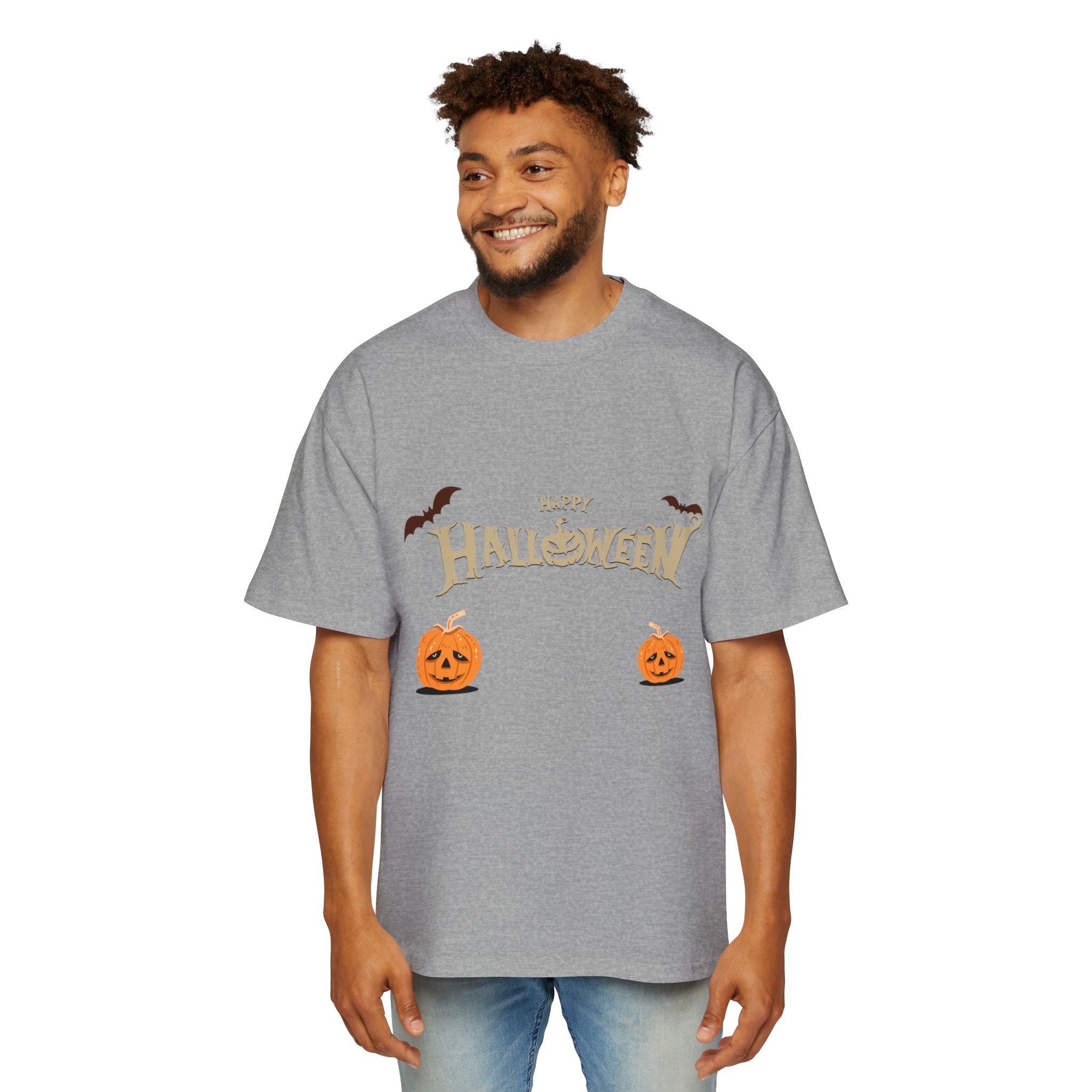 Halloween with Pumpkins | Men's Heavy Oversized Tee