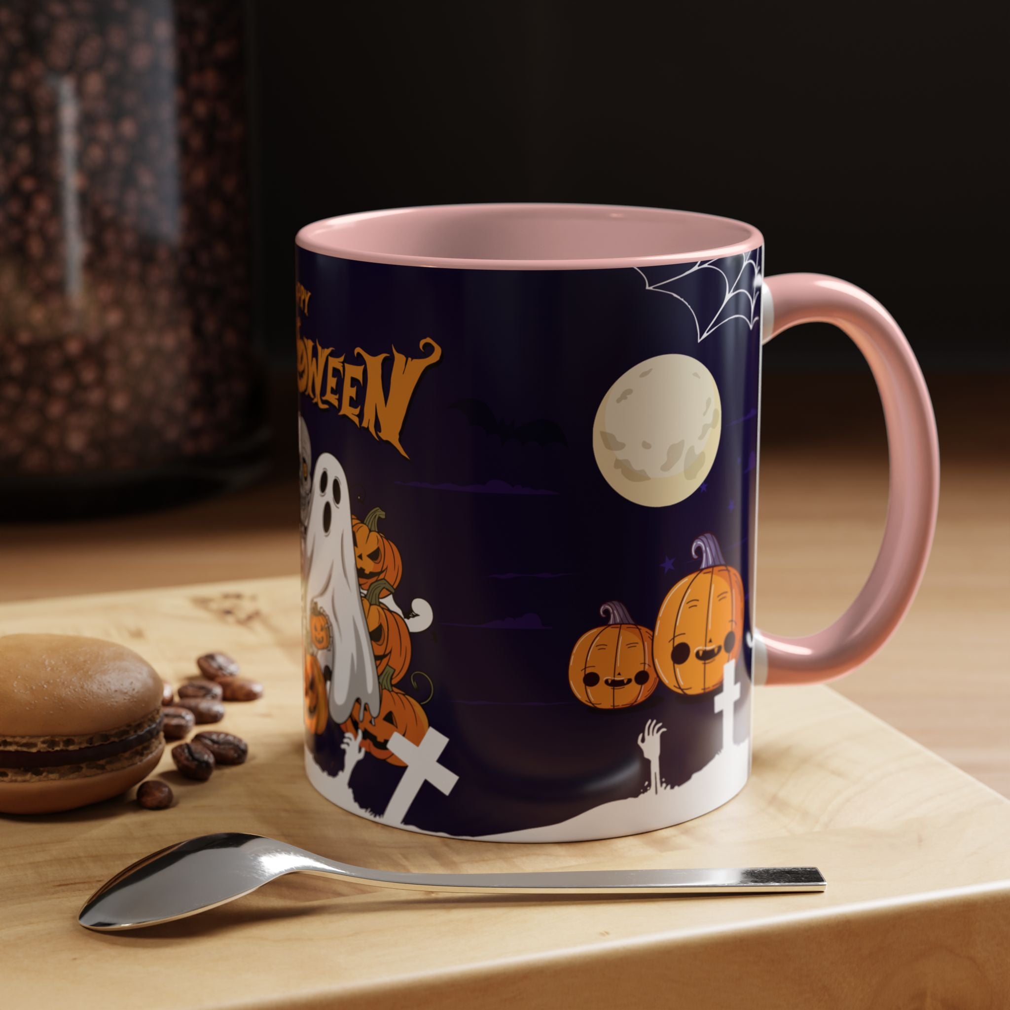 Happy Halloween with Skeleton | Accent Coffee Mug