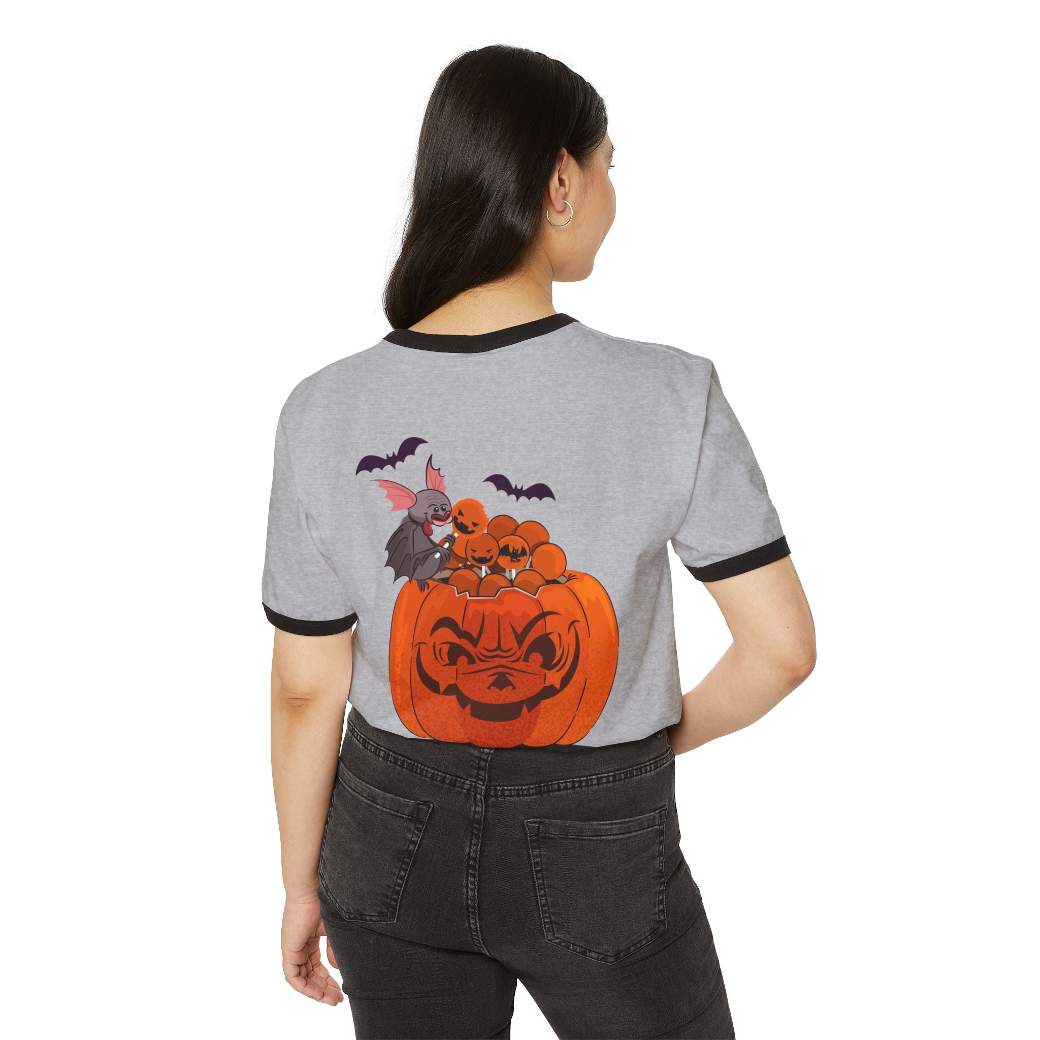 Halloween Trick or Treat | Unisex Cotton Ringer T-Shirt