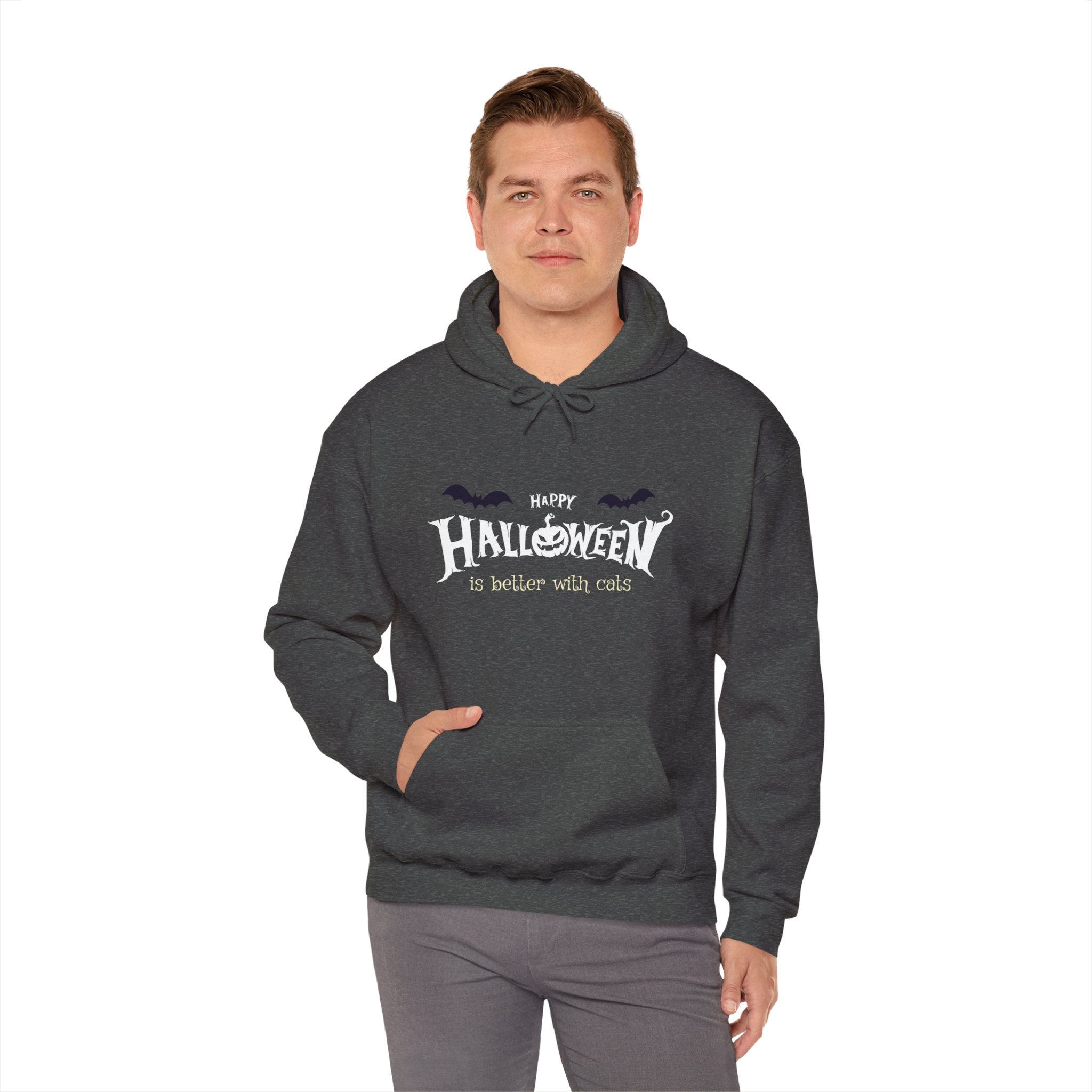 Halloween with Witch's Cats | Unisex Heavy Blend Hooded Sweatshirt