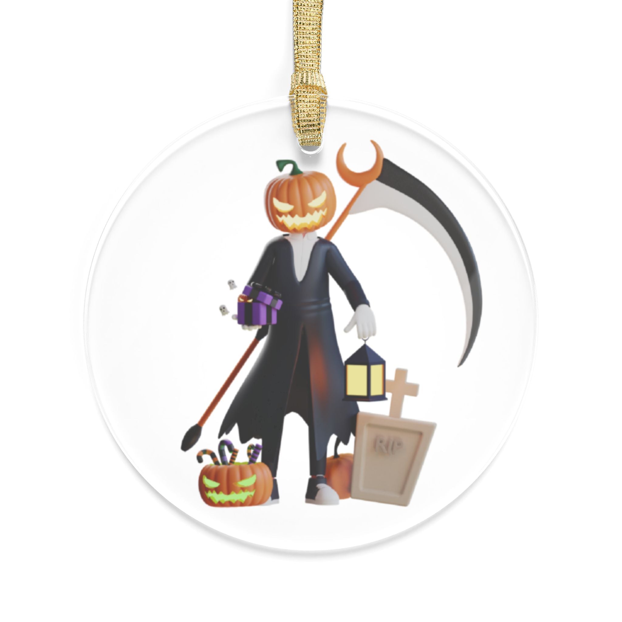 Halloween Pumpkin Reaper Strikes | Acrylic Ornaments