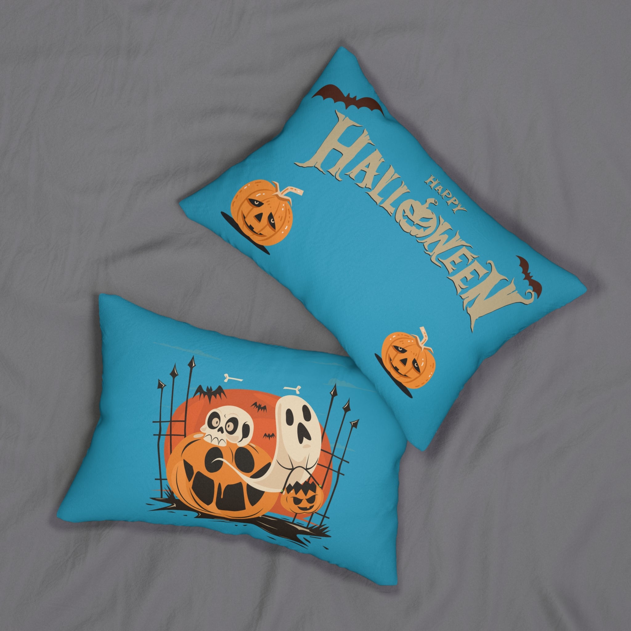 Halloween with Pumpkins | Spun Polyester Lumbar Pillow