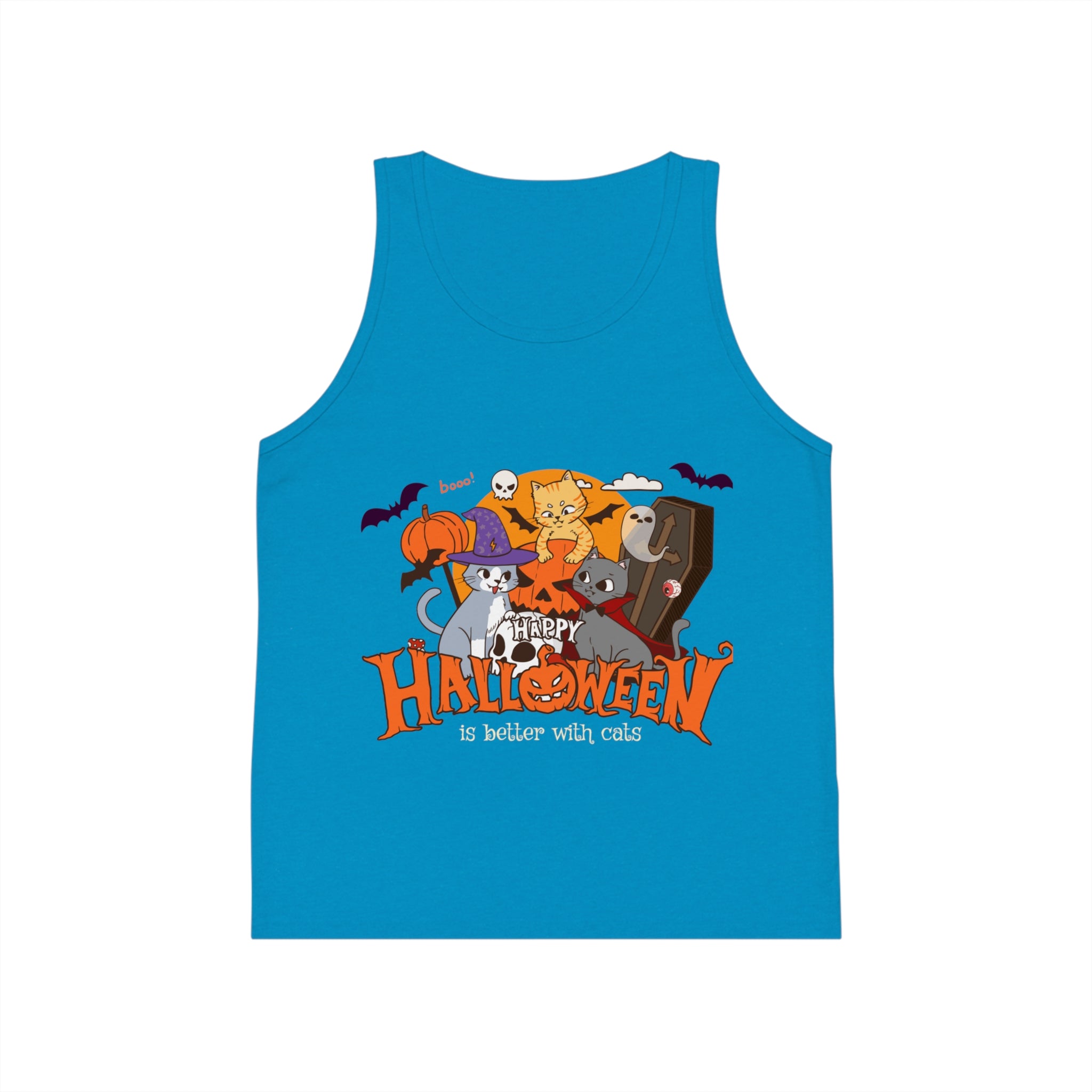 Halloween is Better with Cats | Kid's Jersey Tank Top