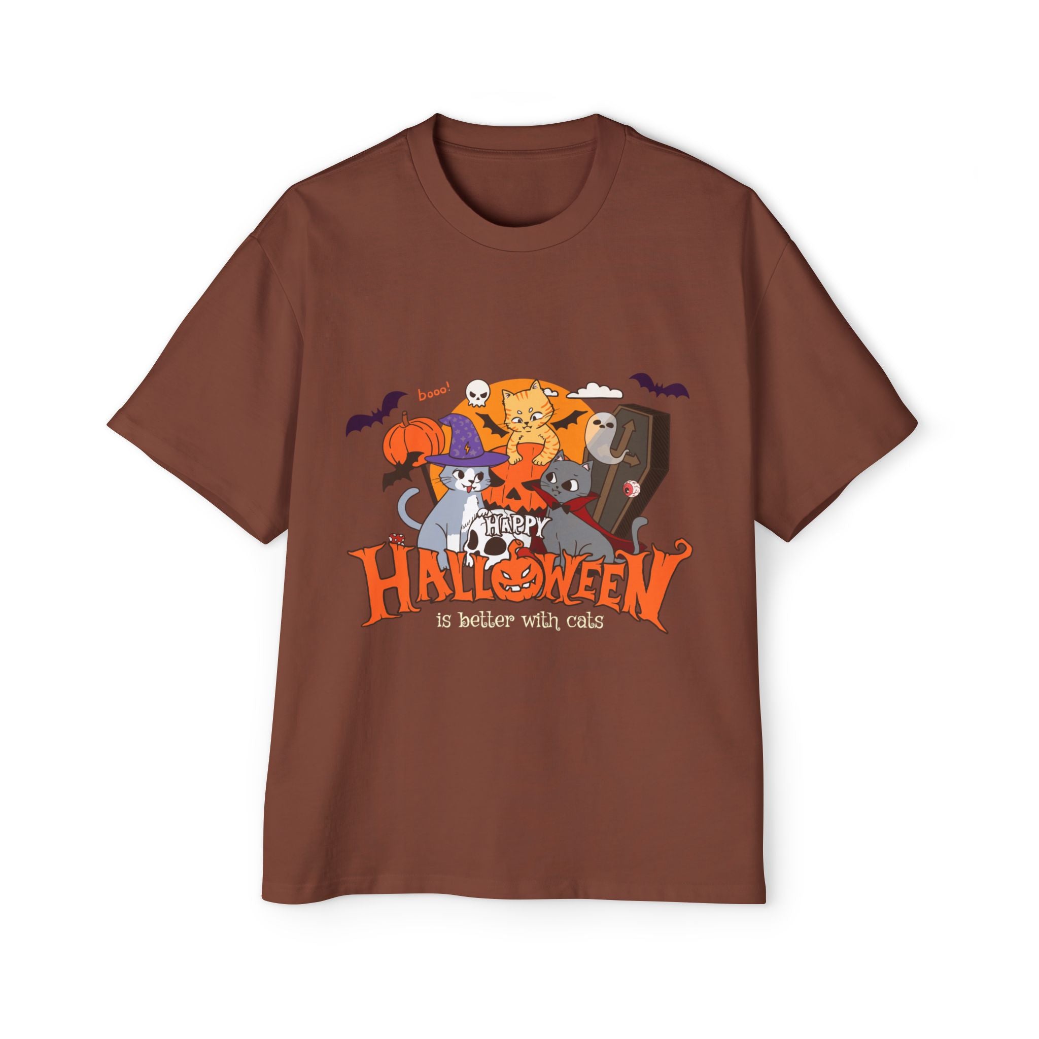 Halloween is Better with Cats | Men's Heavy Oversized Tee