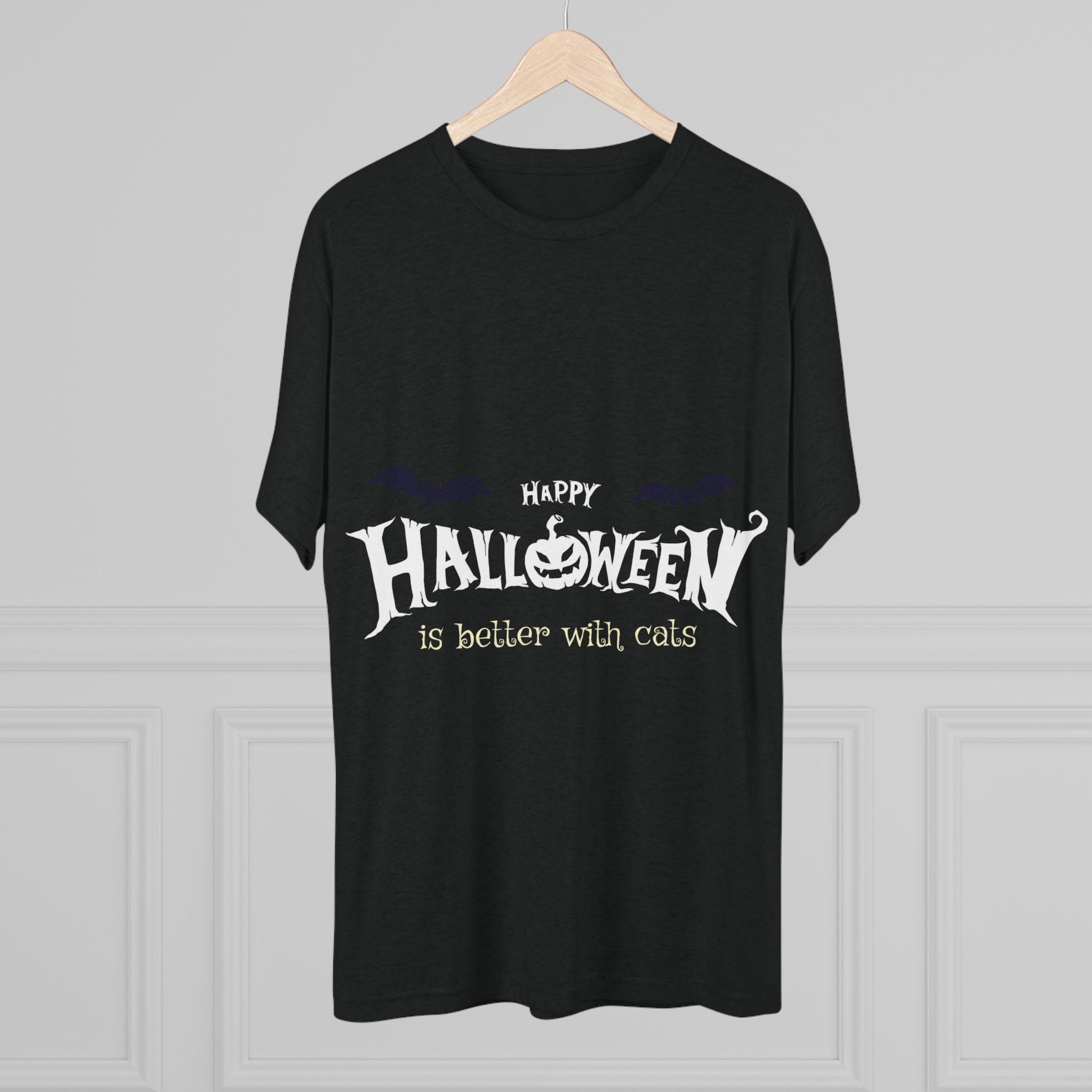 Halloween with Witch's Cats | Unisex Tri-Blend Crew Tee