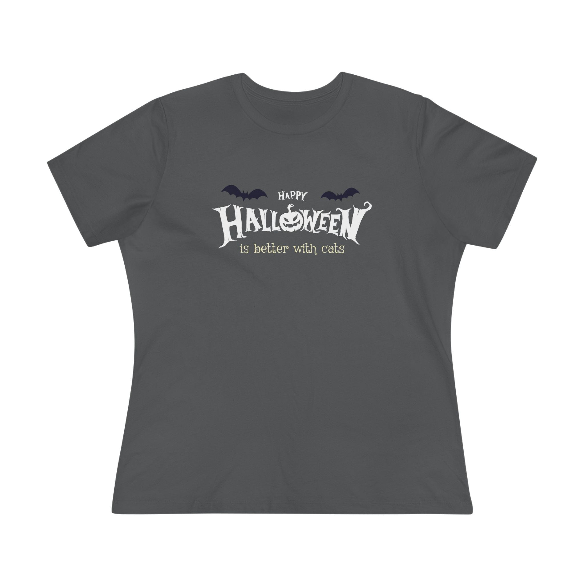 Halloween with Witch's Cats | Women's Cotton Tee