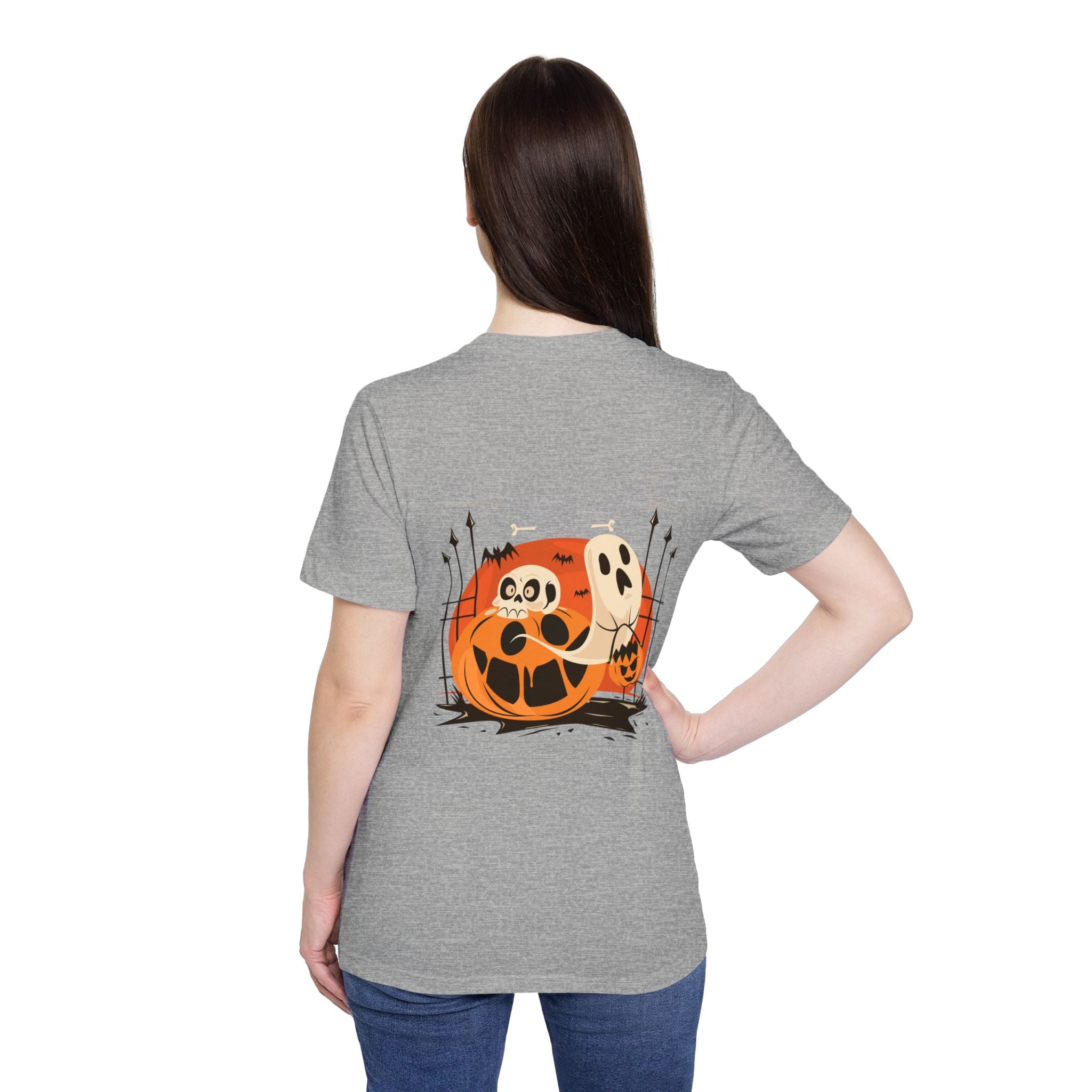 Halloween with Pumpkins | USA-Made Unisex Short-Sleeve Jersey T-Shirt