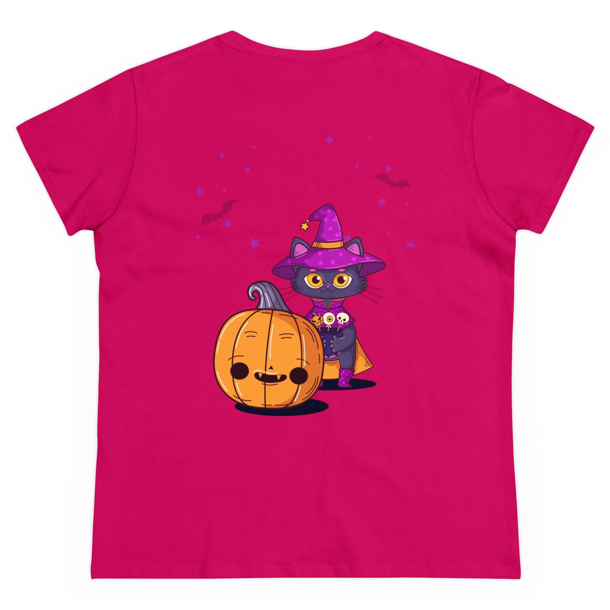 Halloween with Witch's Cats | Women's Midweight Cotton Tee