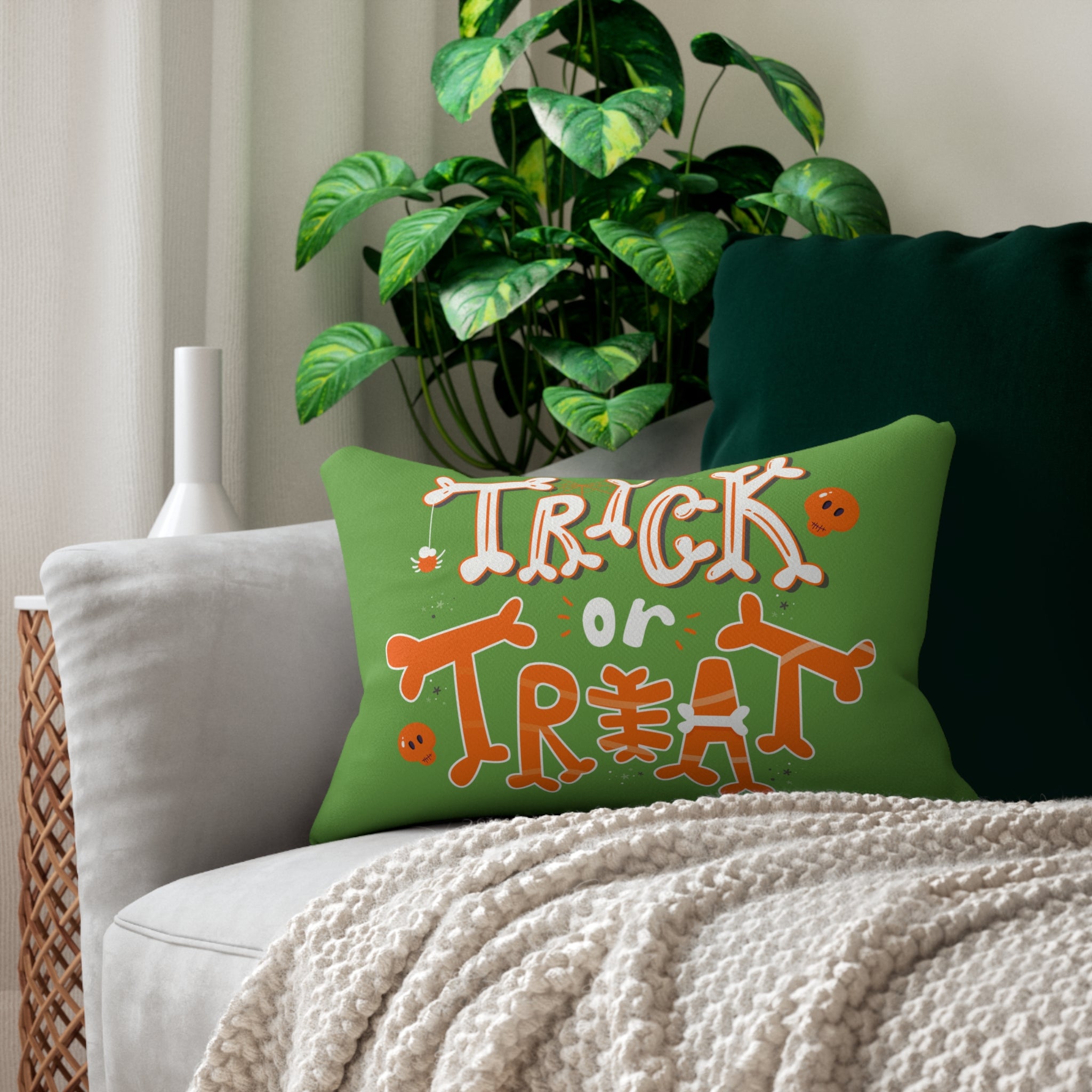 Halloween Trick or Treat | Spun Polyester Lumbar Pillow