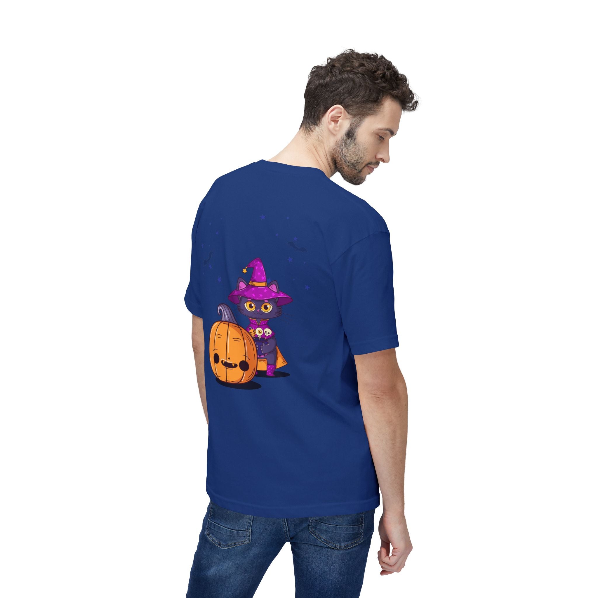 Halloween with Witch's Cats | Unisex Midweight T-shirt, Made in US