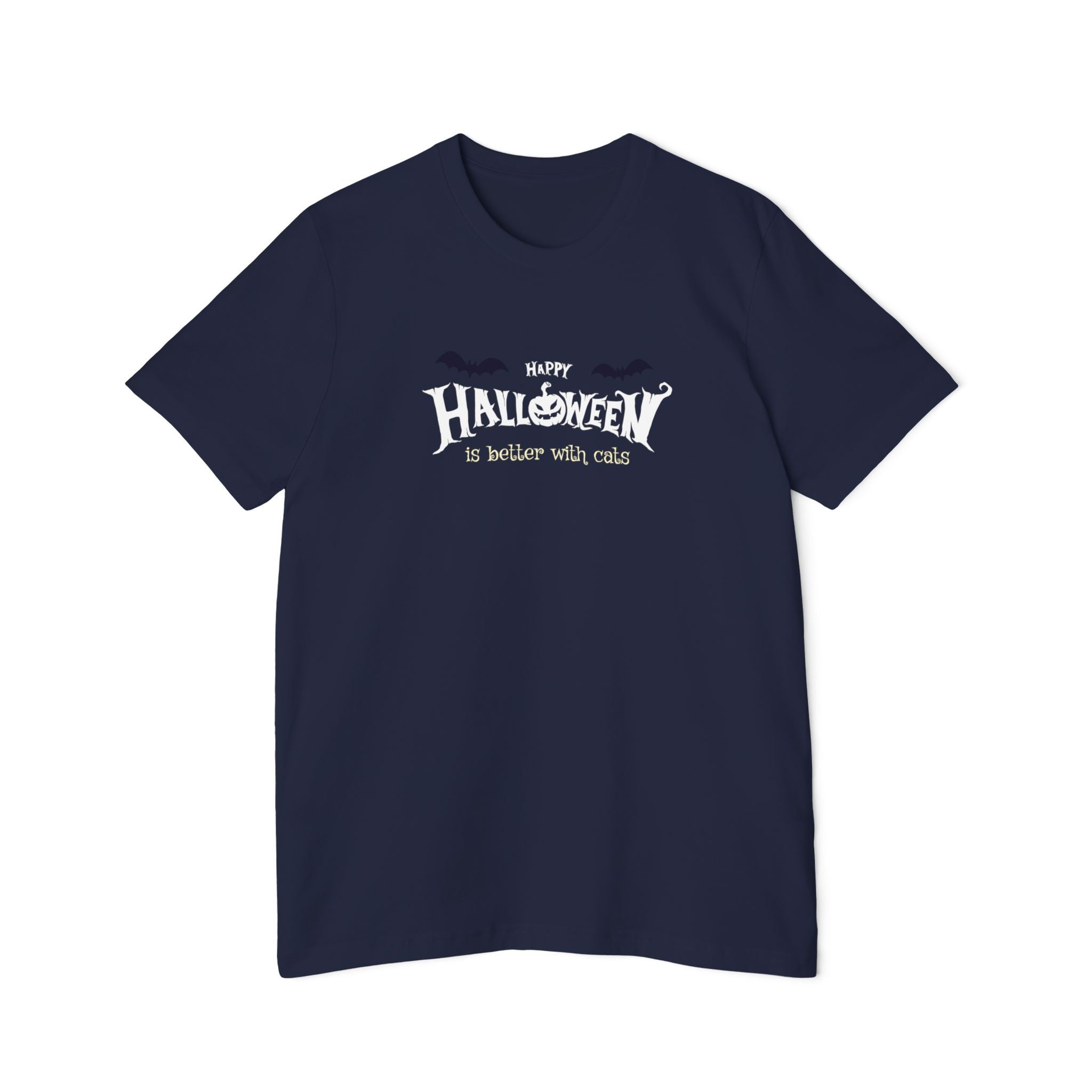 Halloween with Witch's Cats | USA-Made Unisex Short-Sleeve Jersey T-Shirt