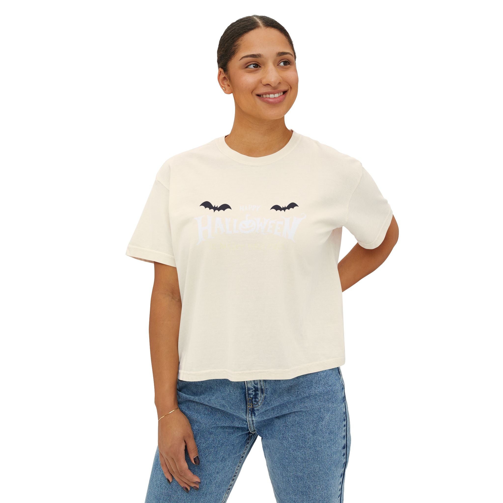 Halloween with Witch's Cats | Women's Boxy Tee