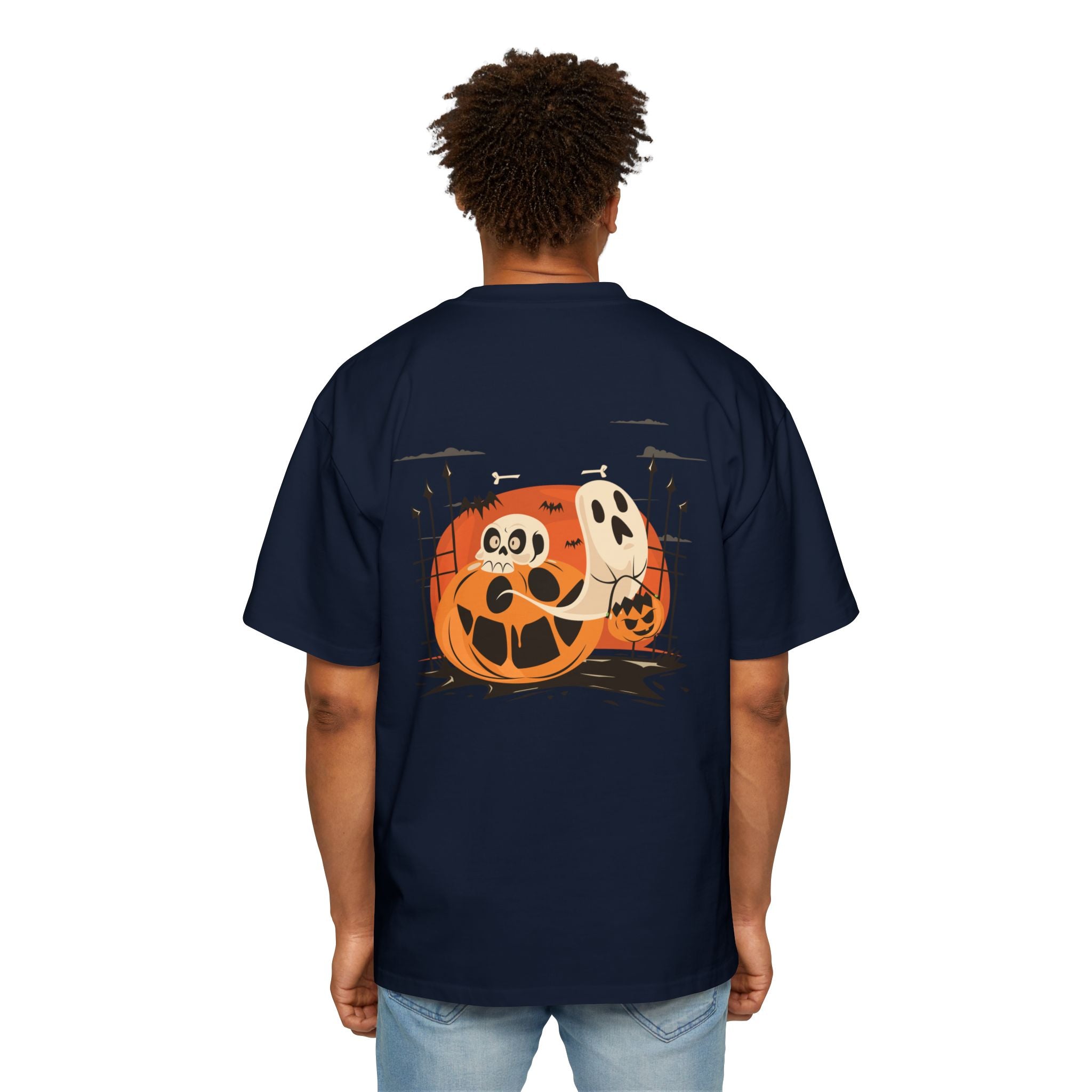 Halloween with Pumpkins | Men's Heavy Oversized Tee