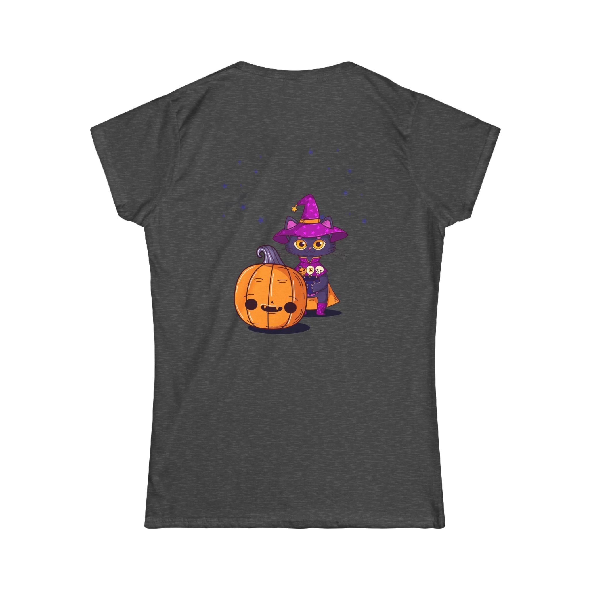 Halloween with Witch's Cats | Women's Softstyle Tee