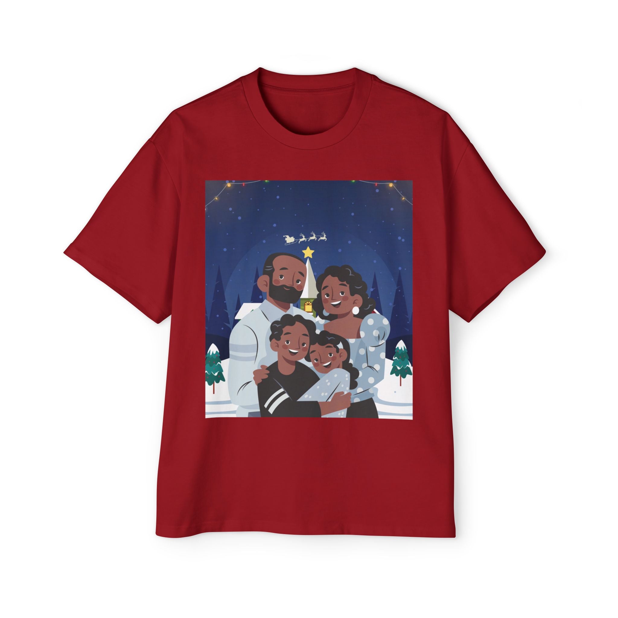 Happy Christmas Family | Men's Heavy Oversized Tee