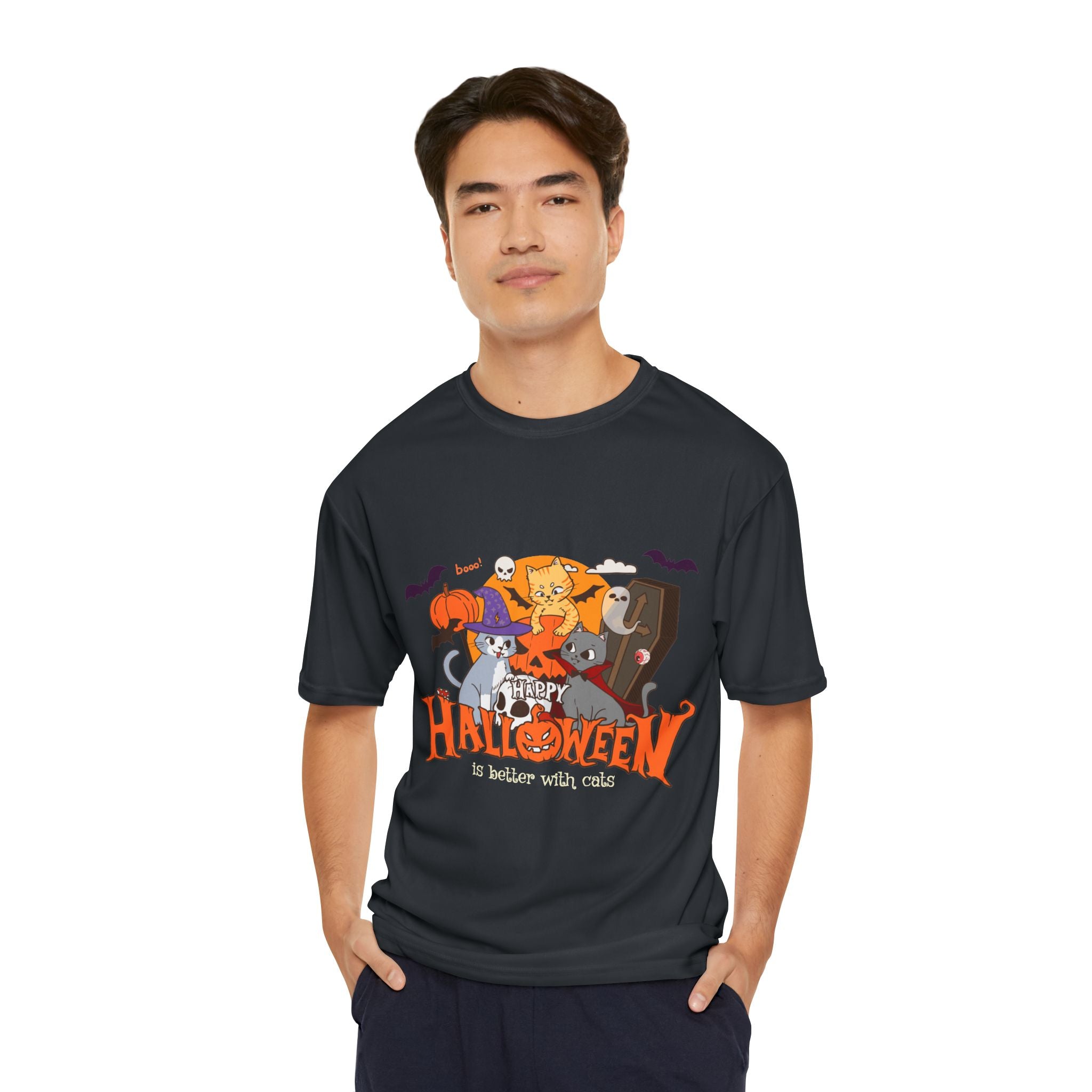 Halloween is Better with Cats | Men's Performance T-Shirt