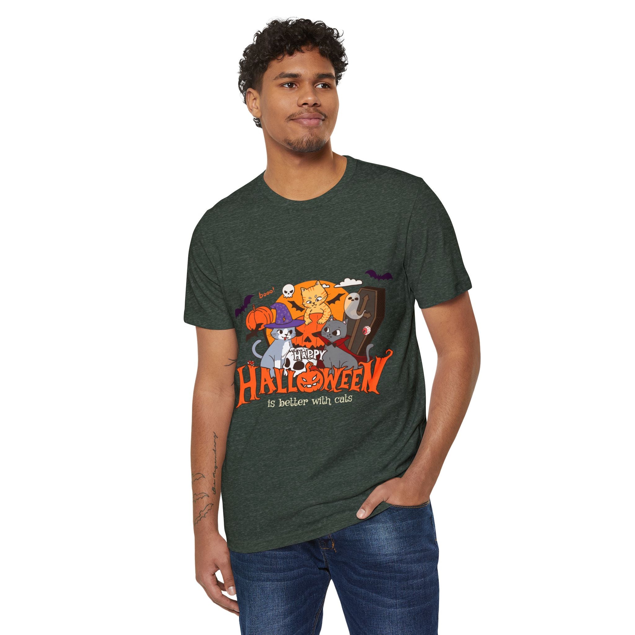 Halloween is Better with Cats | Unisex Recycled Organic T-Shirt