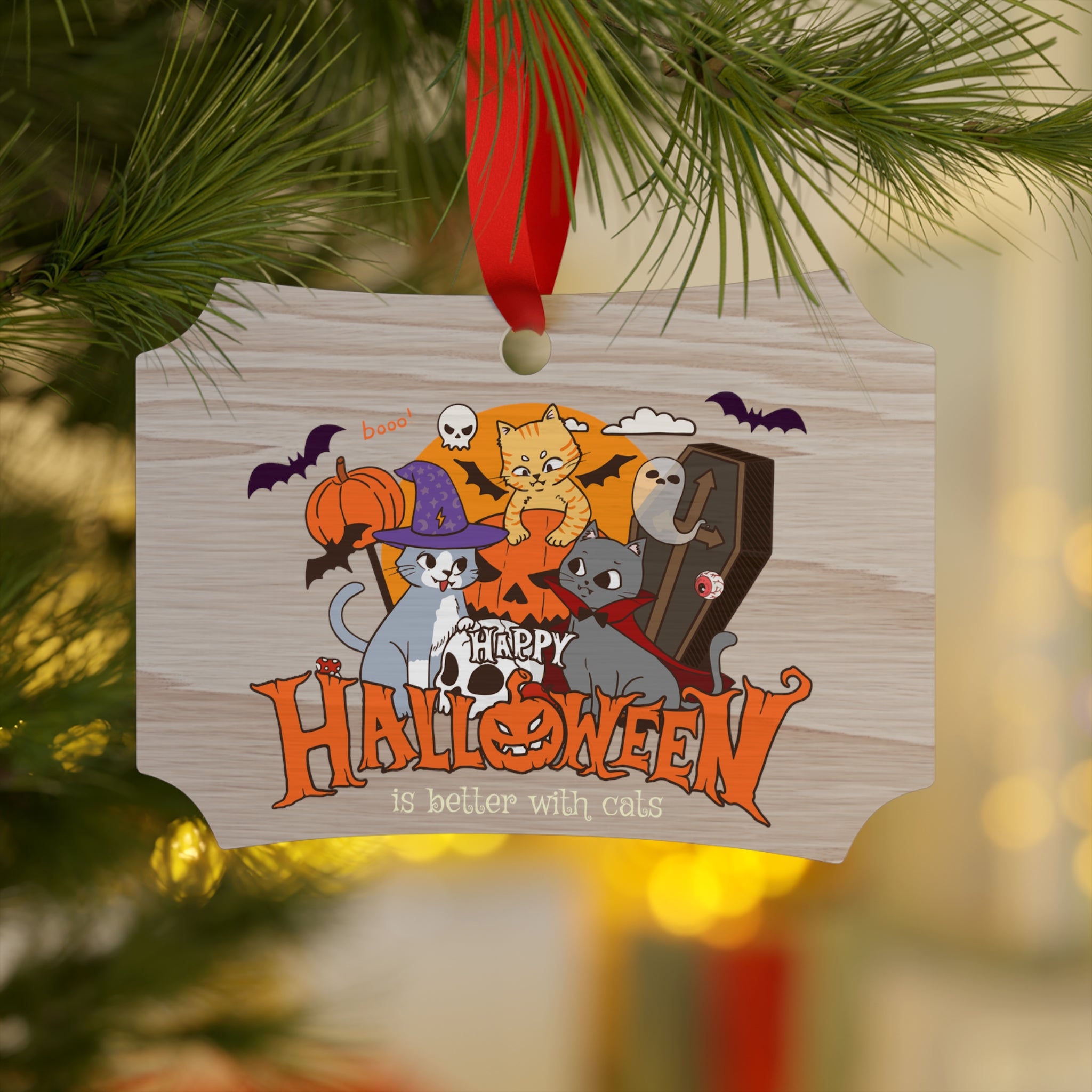 Halloween is Better with Cats | Plywood Ornaments