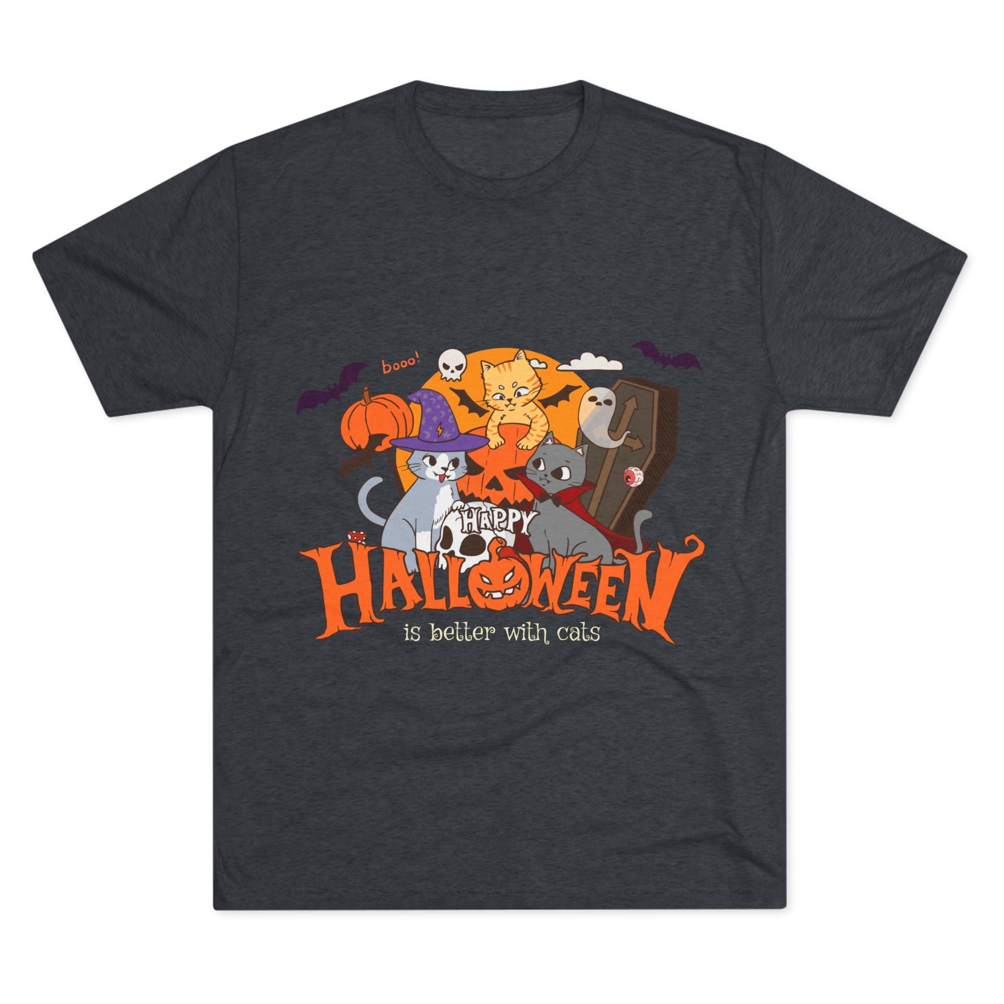 Halloween is Better with Cats | Unisex Tri-Blend Crew Tee