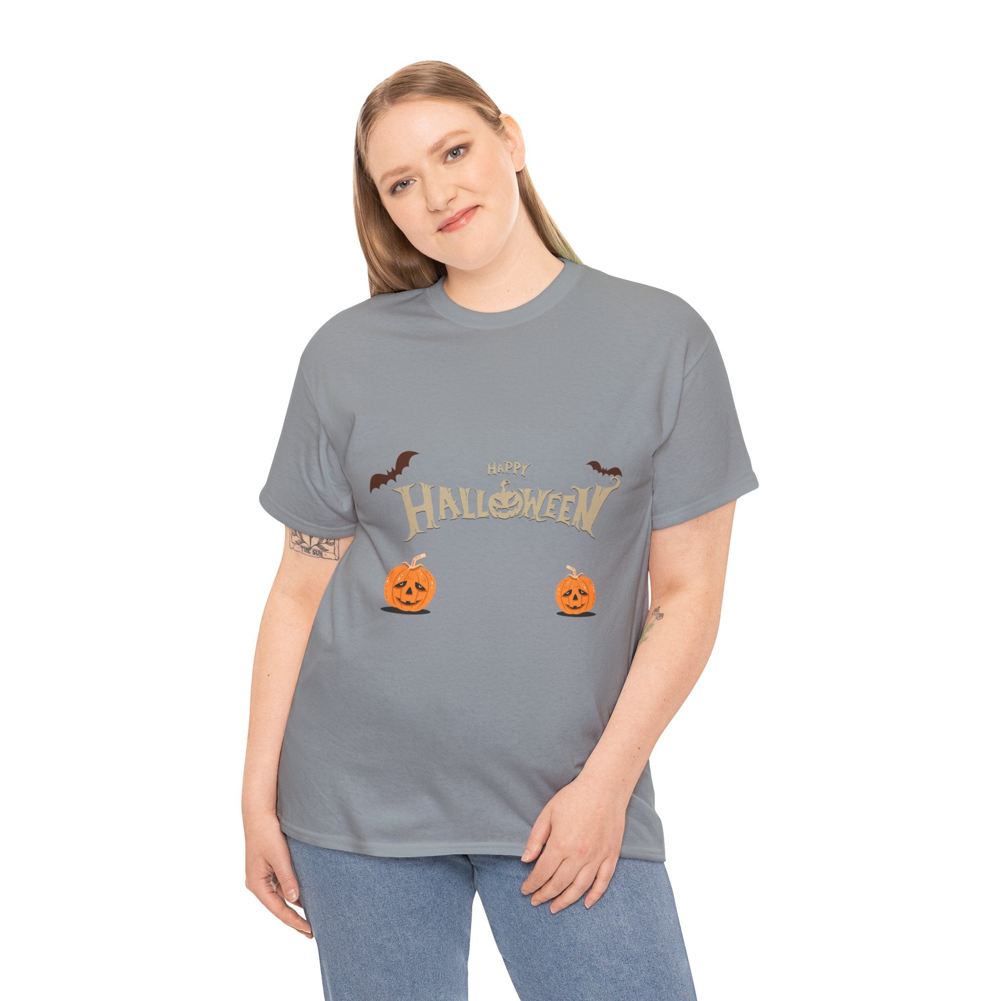 Halloween with Pumpkin | Unisex Heavy Cotton Tee