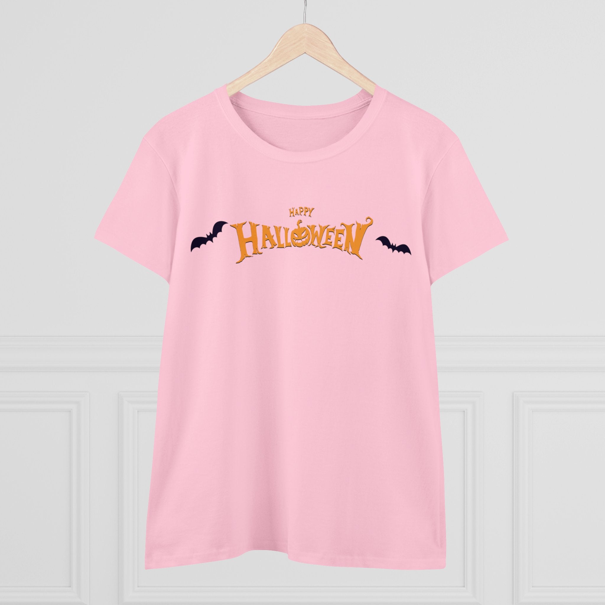 Halloween with Bats | Women's Midweight Cotton Tee