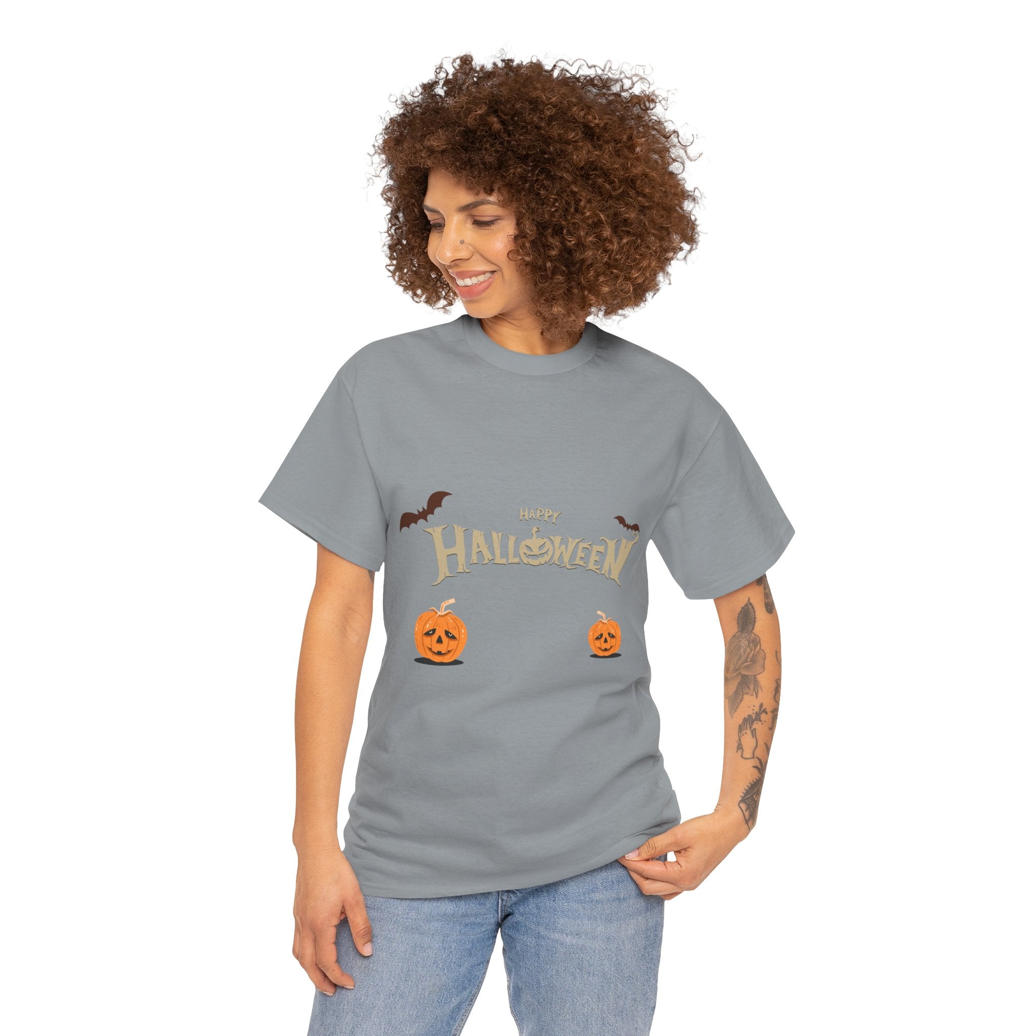 Halloween with Pumpkin | Unisex Heavy Cotton Tee