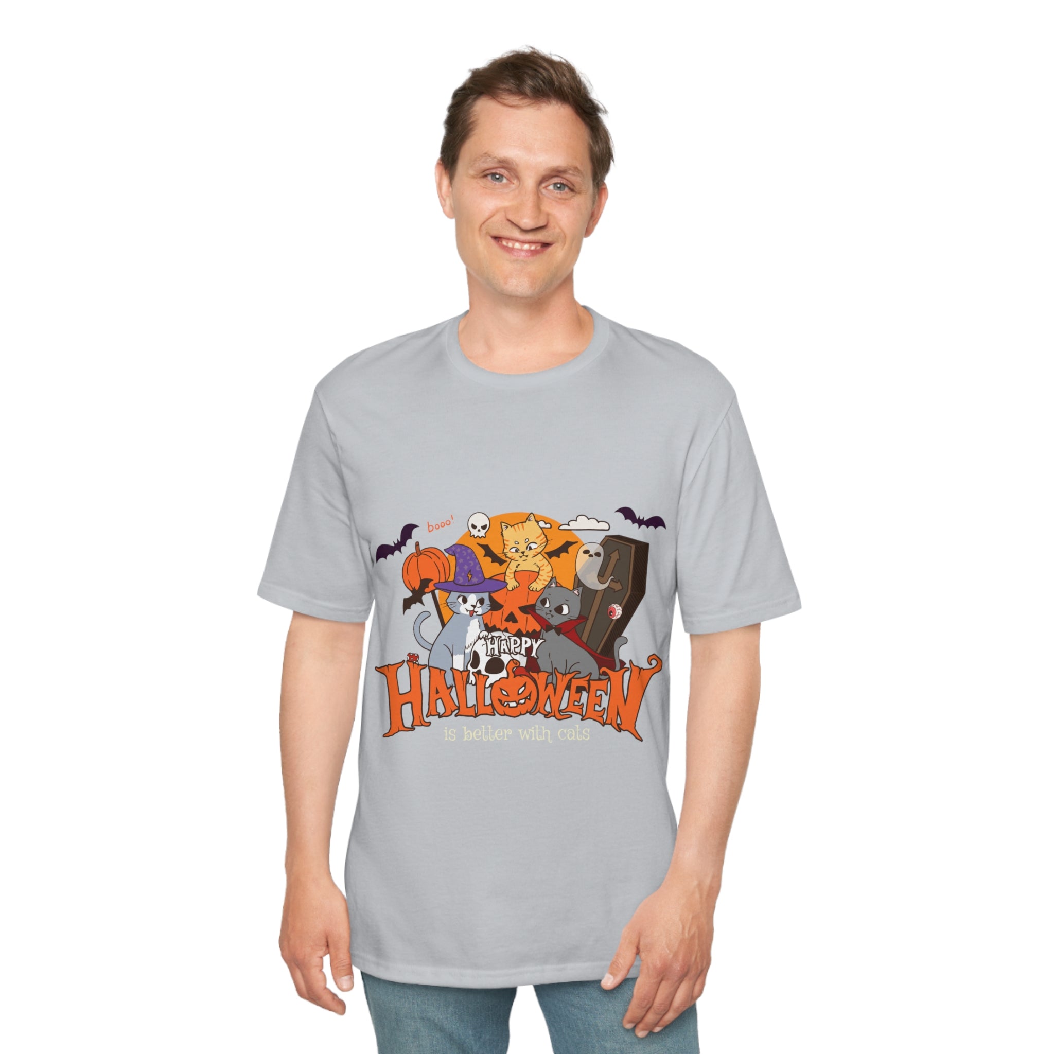 Halloween with Witch's Cats | Perfect Weight® Tee