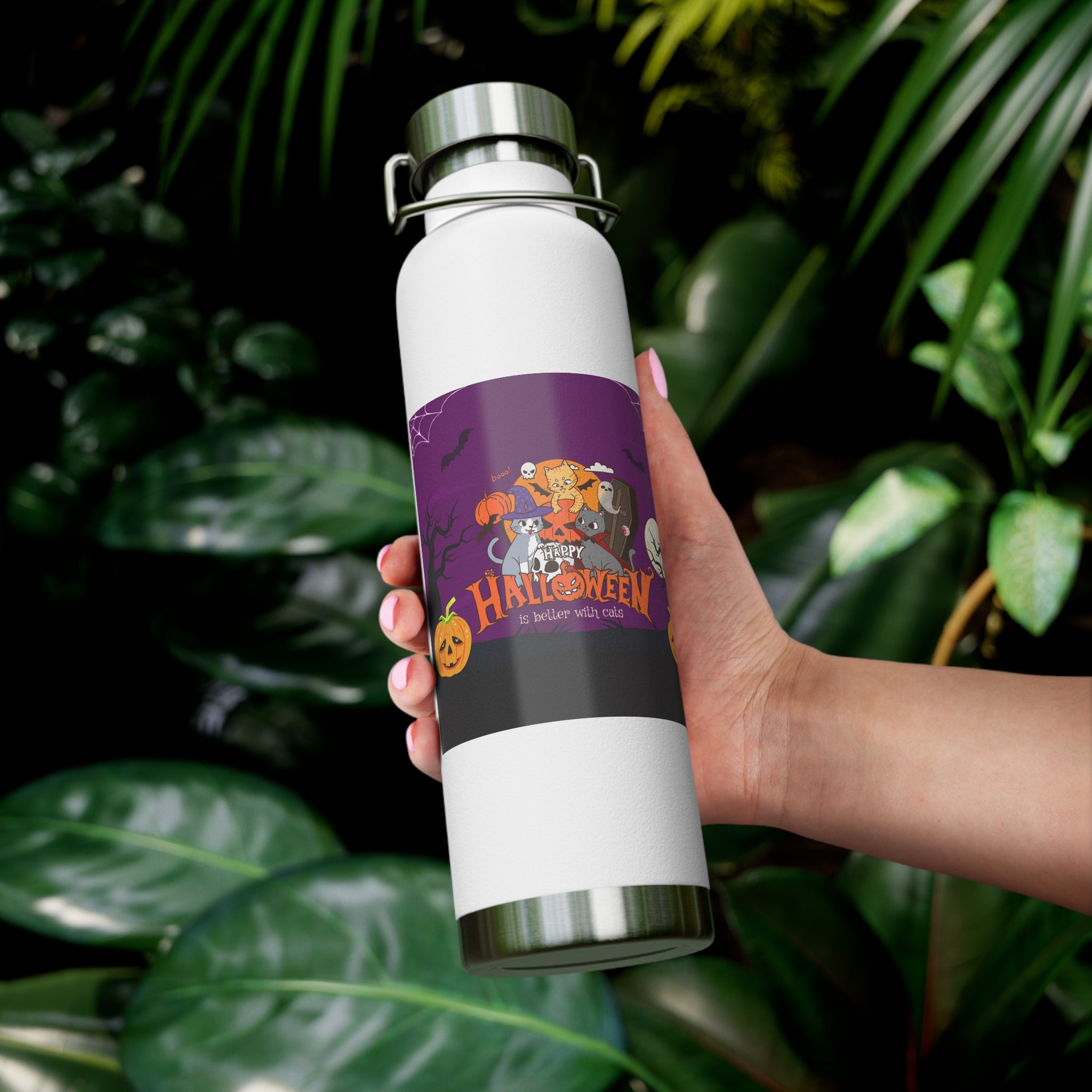 Happy Halloween is Better with Cats | Copper Vacuum Insulated Bottle