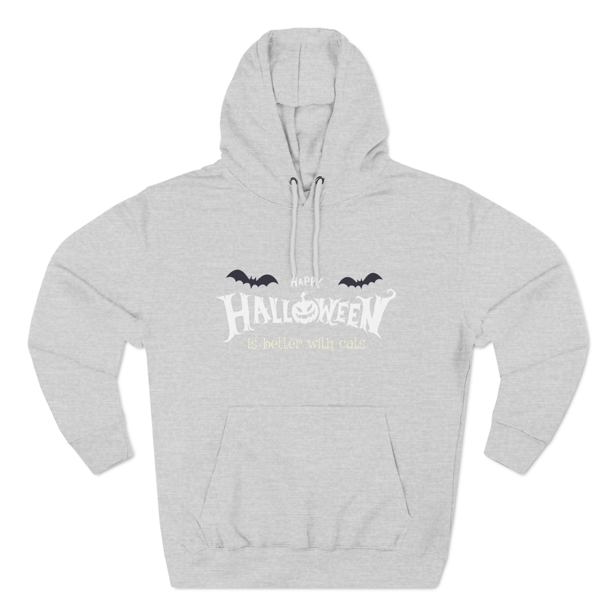 Halloween with Witch's Cats | Three-Panel Fleece Hoodie