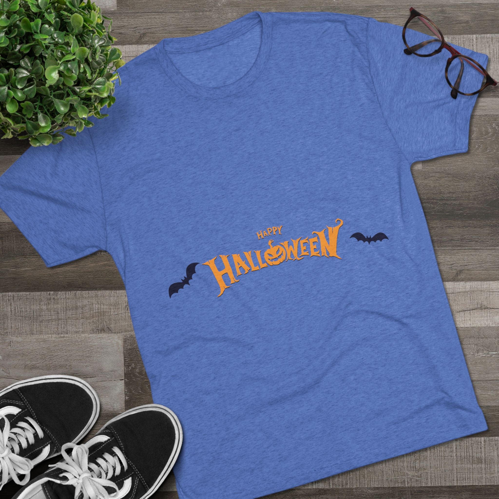 Halloween with Bats | Unisex Tri-Blend Crew Tee