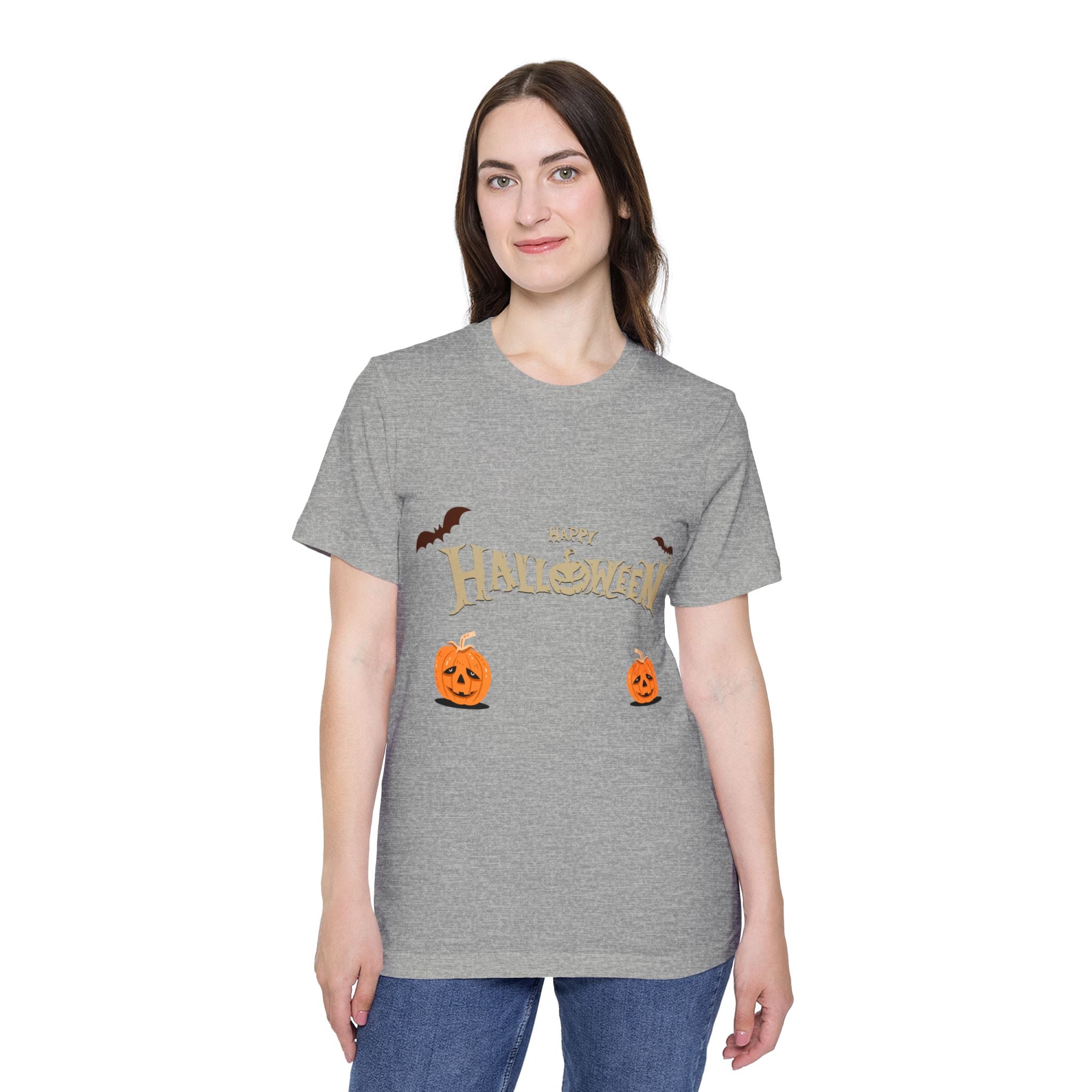 Halloween with Pumpkins | USA-Made Unisex Short-Sleeve Jersey T-Shirt