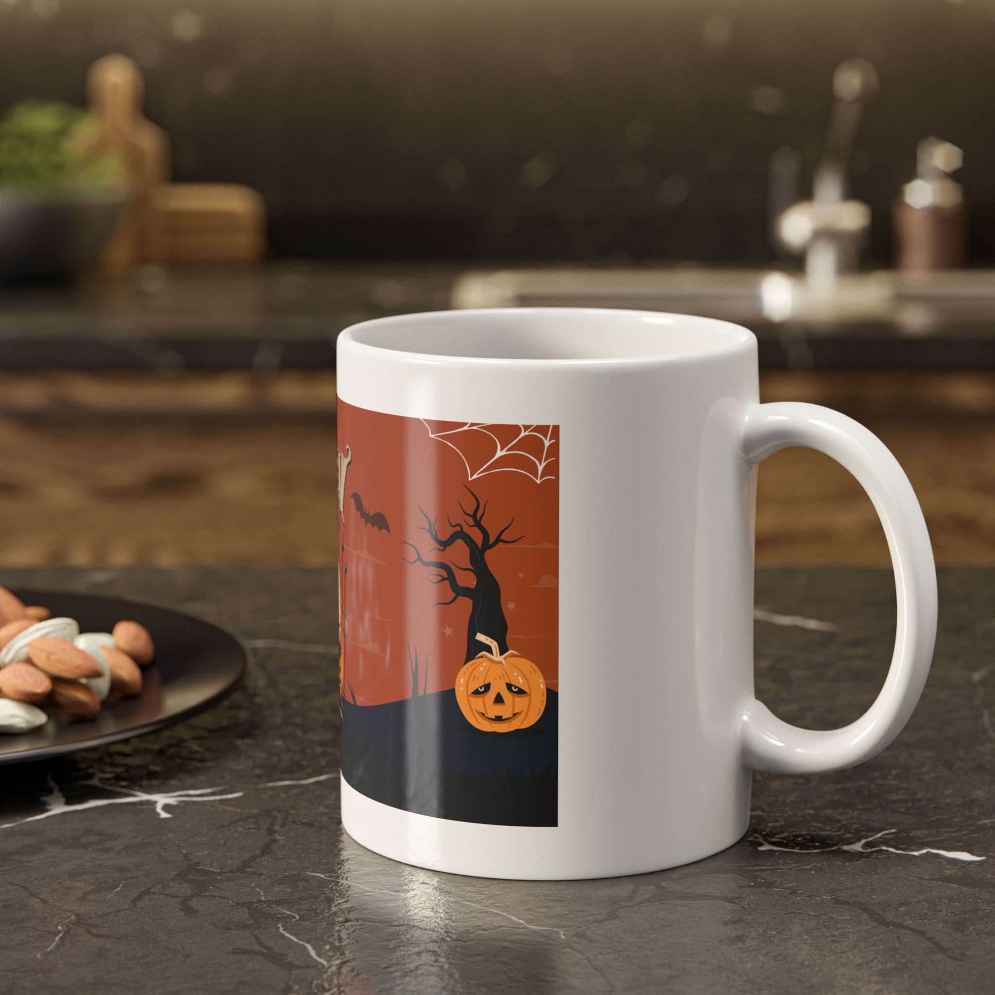 Happy Halloween with Pumpkin | White Ceramic Mug