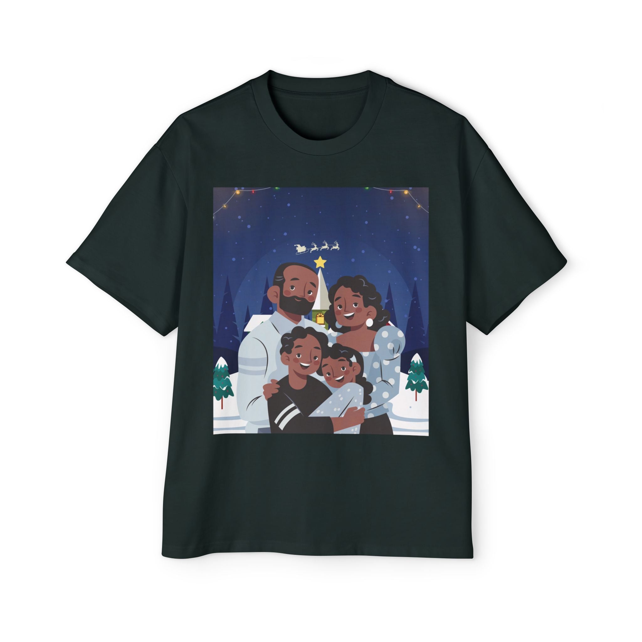 Happy Christmas Family | Men's Heavy Oversized Tee