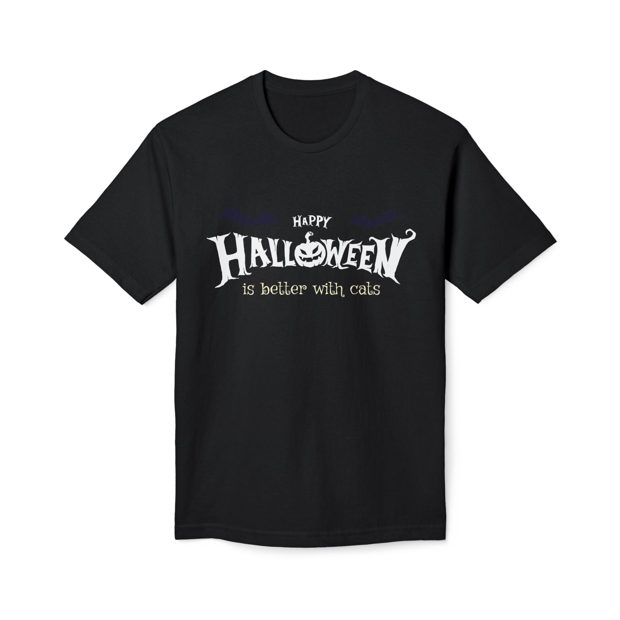Halloween with Witch's Cats | Unisex Midweight T-shirt, Made in US