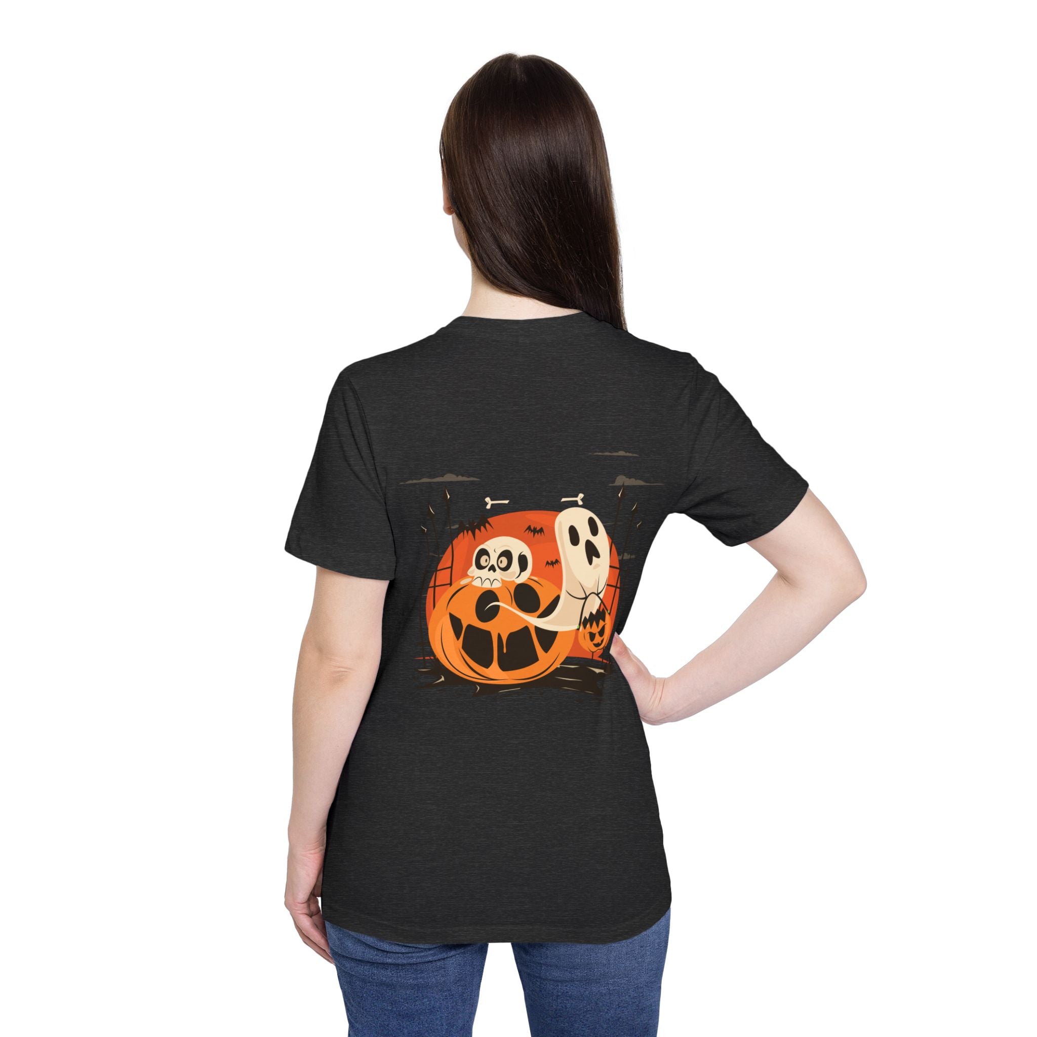 Halloween with Pumpkins | USA-Made Unisex Short-Sleeve Jersey T-Shirt