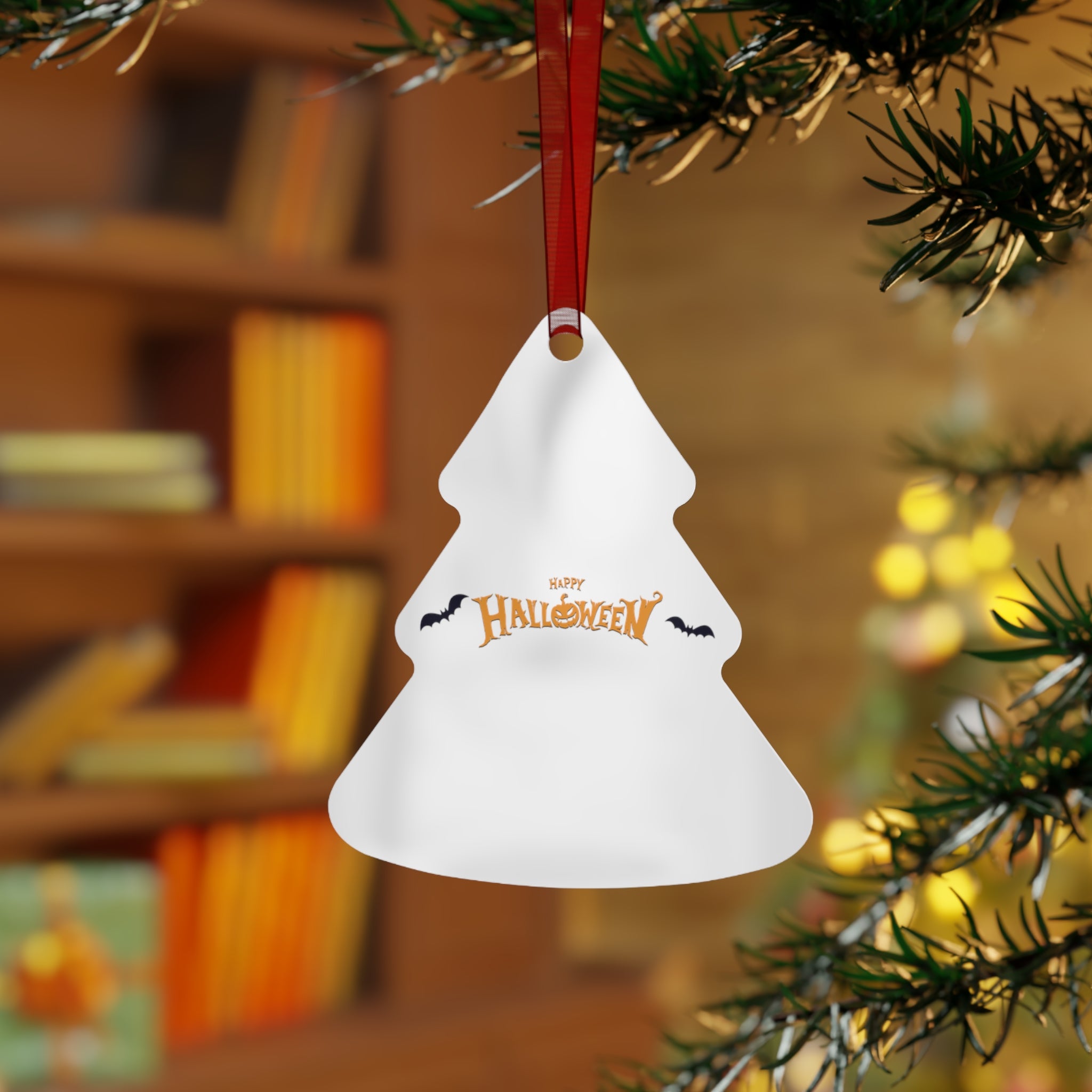 Halloween with Bats | Metal Ornaments