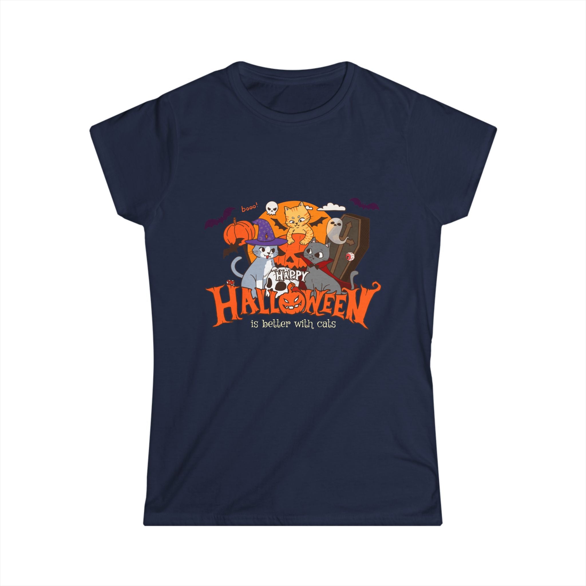 Halloween is Better with Cats | Women's Softstyle Tee