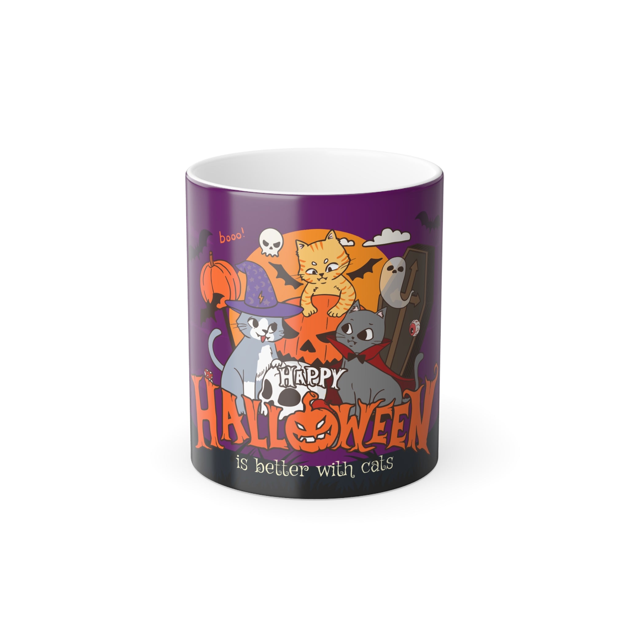 Happy Halloween is Better with Cats | Color Morphing Mug