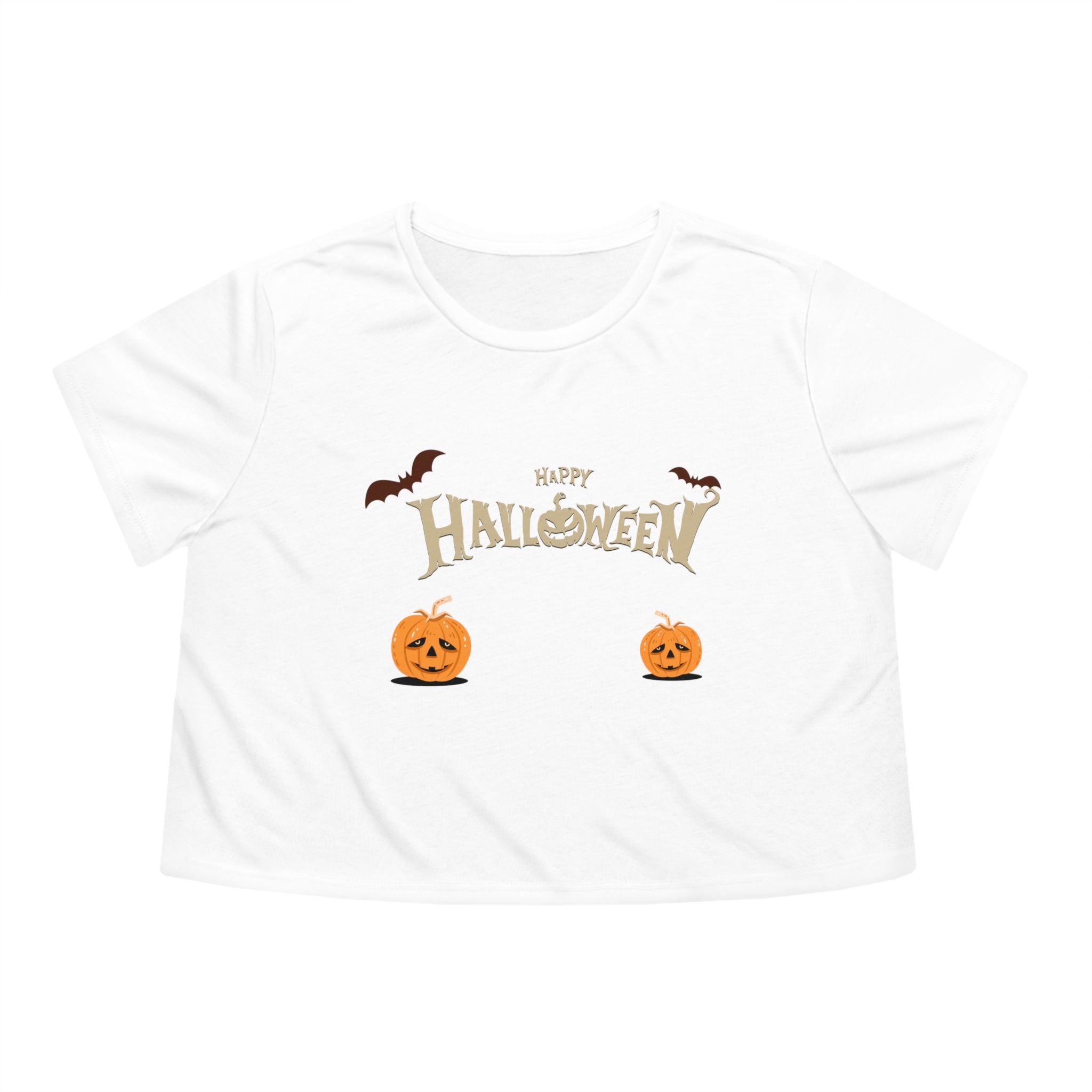 Halloween with Pumpkins | Women's Flowy Cropped Tee