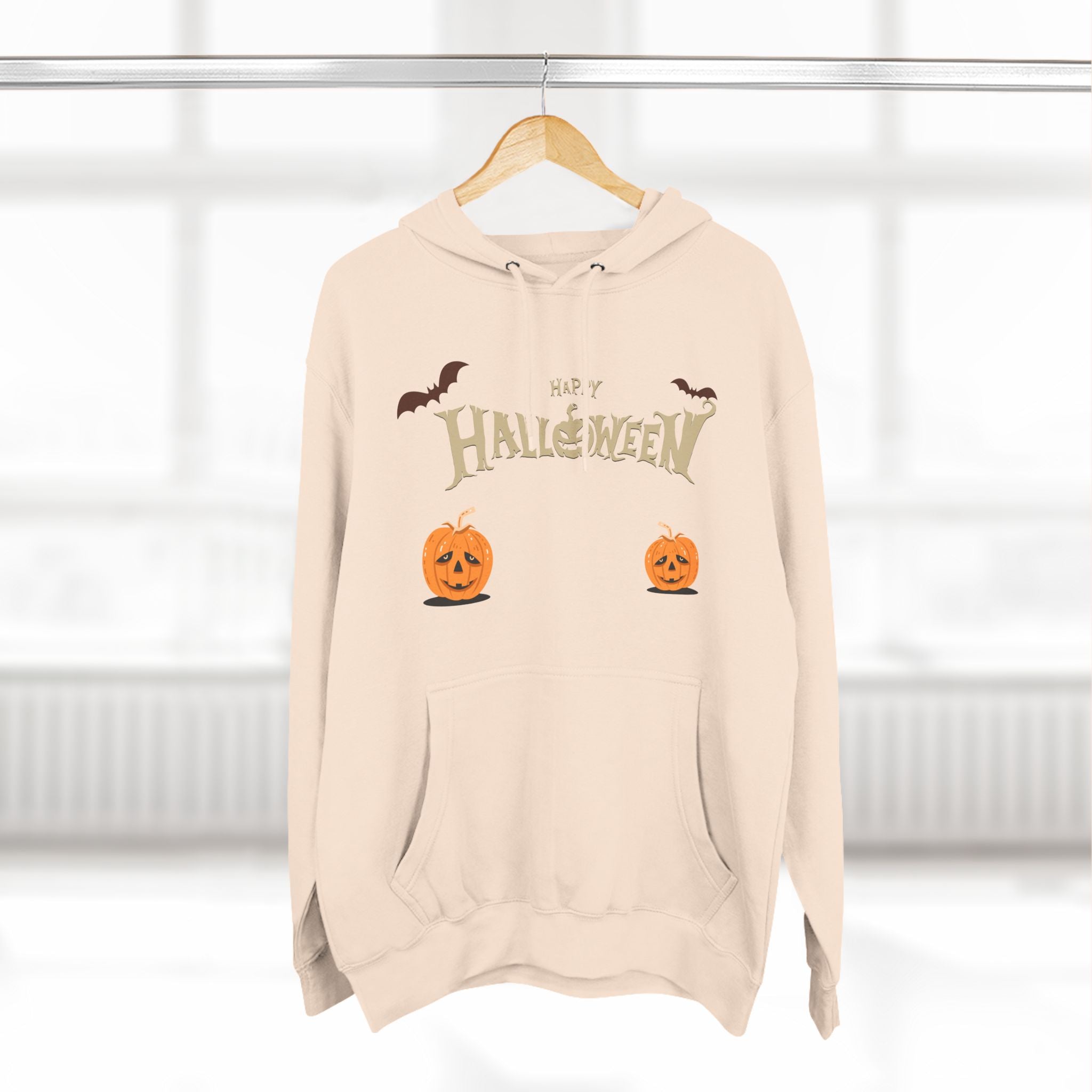 Halloween with Pumpkins | Three-Panel Fleece Hoodie