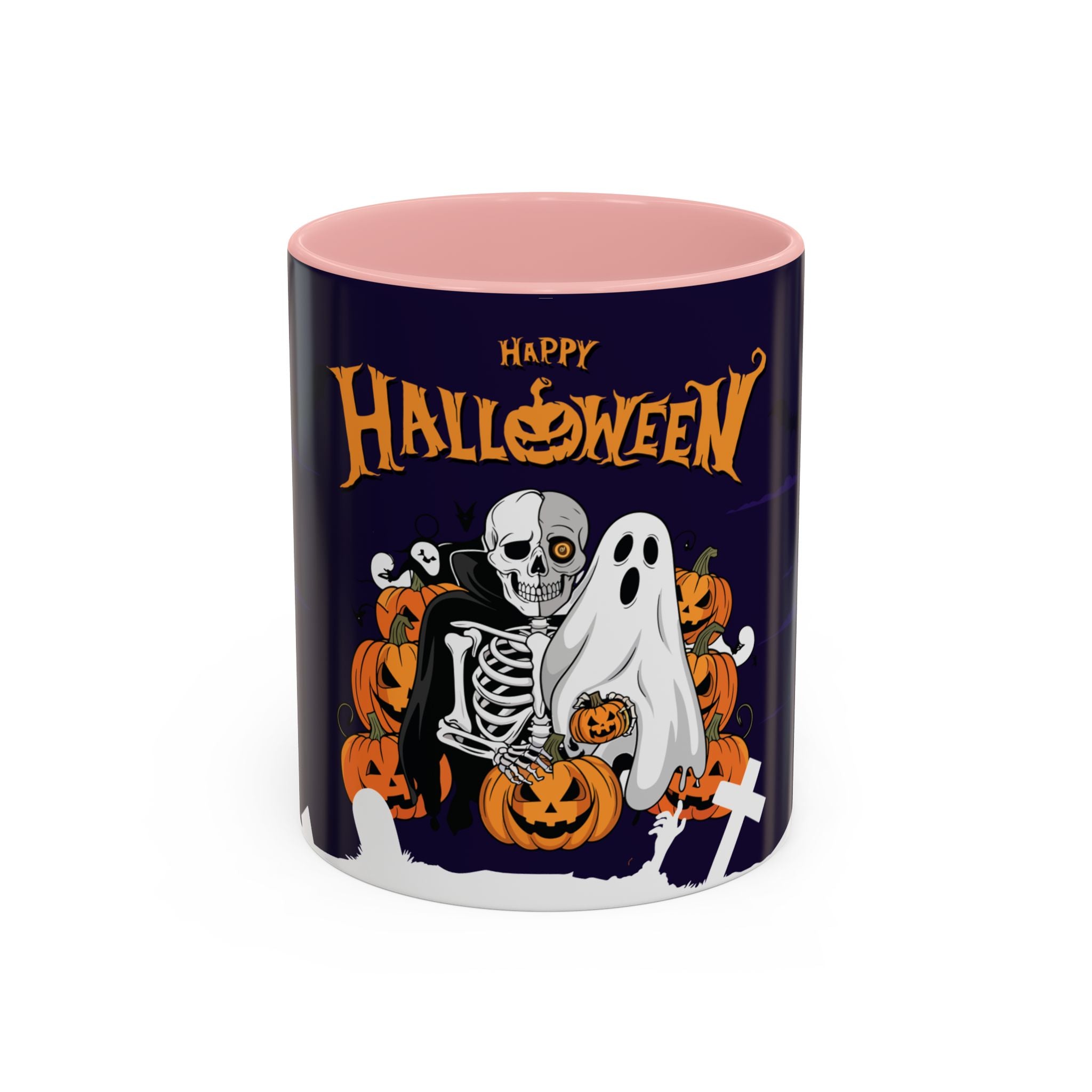 Happy Halloween with Skeleton | Accent Coffee Mug