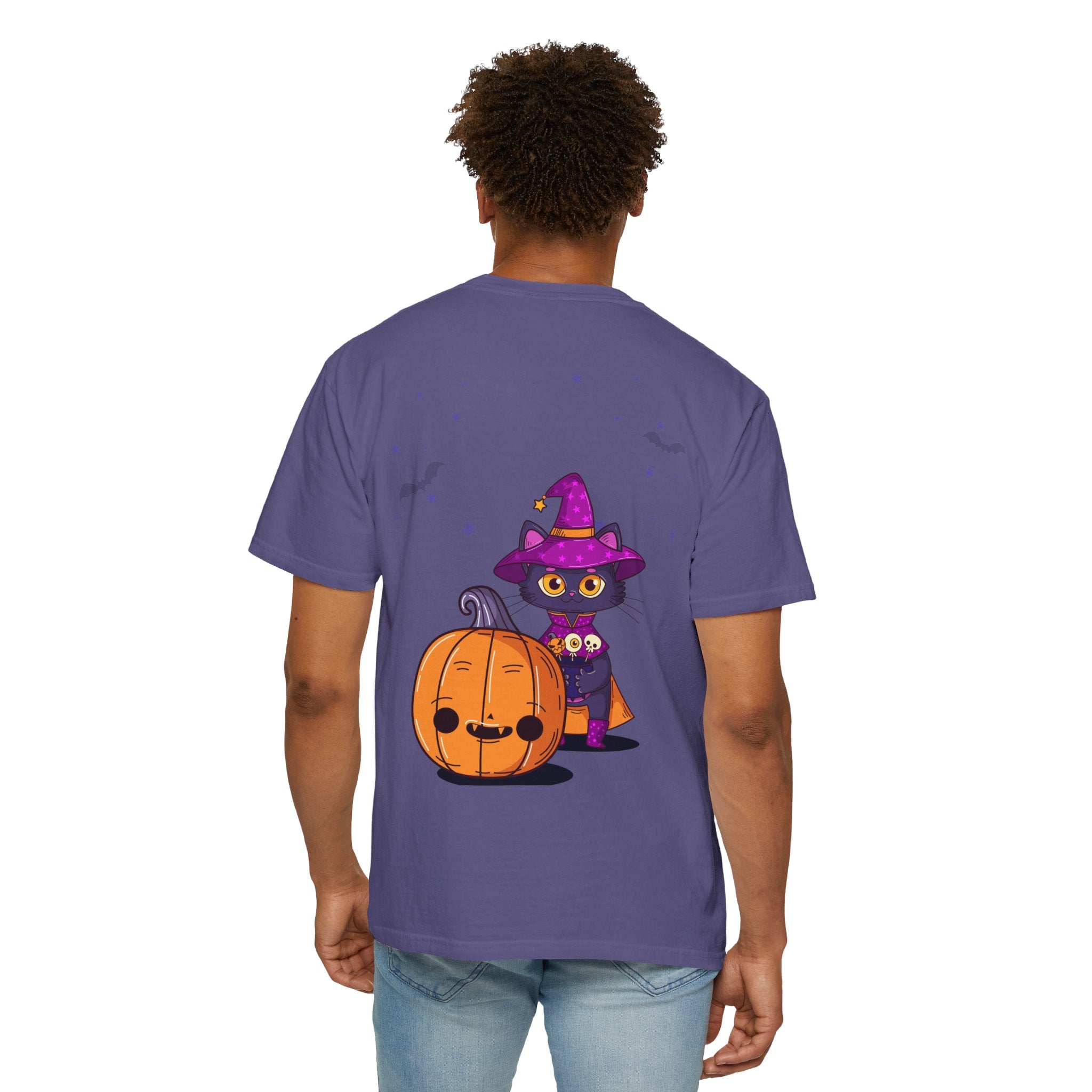 Halloween with Witch's Cats | Unisex Garment-Dyed T-shirt