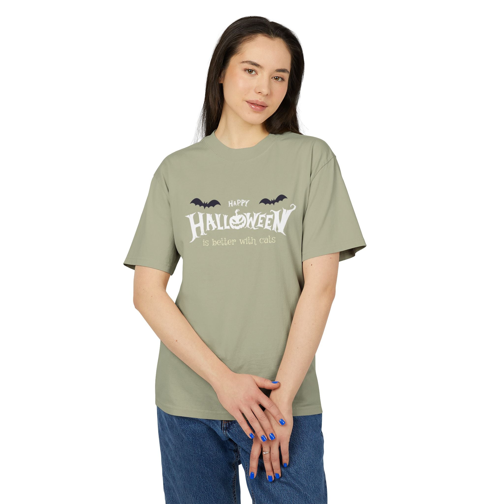 Halloween with Witch's Cats | Unisex Heavy Faded Tee